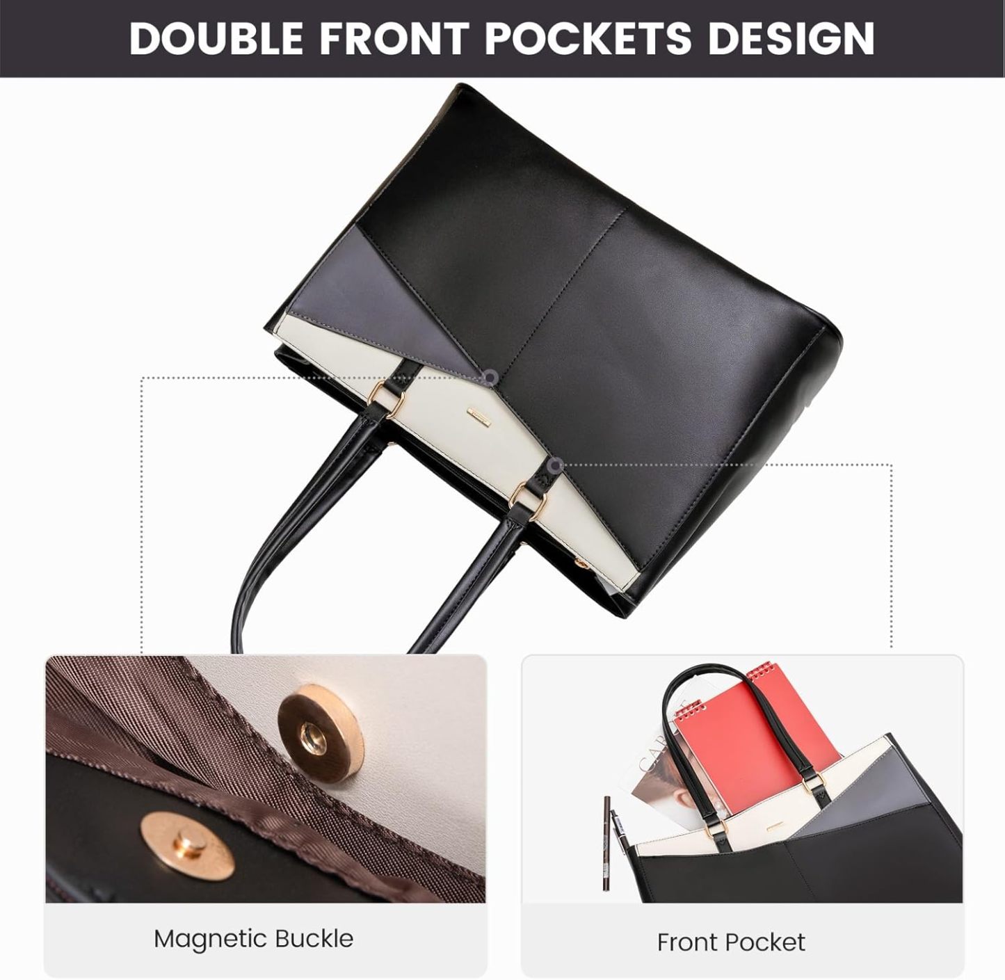 Laptop Tote Bag Waterproof Leather Computer Bags Business