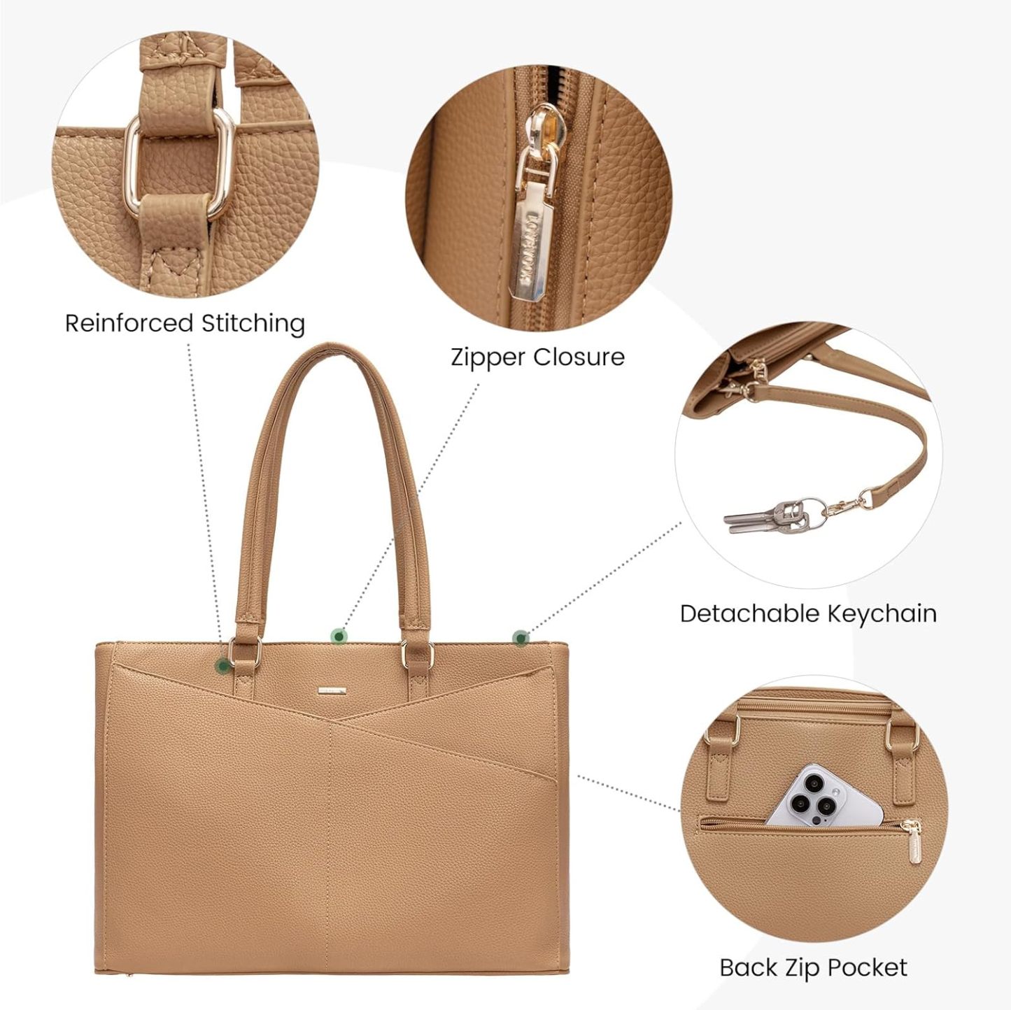 Laptop Tote Bag Waterproof Leather Computer Bags Business