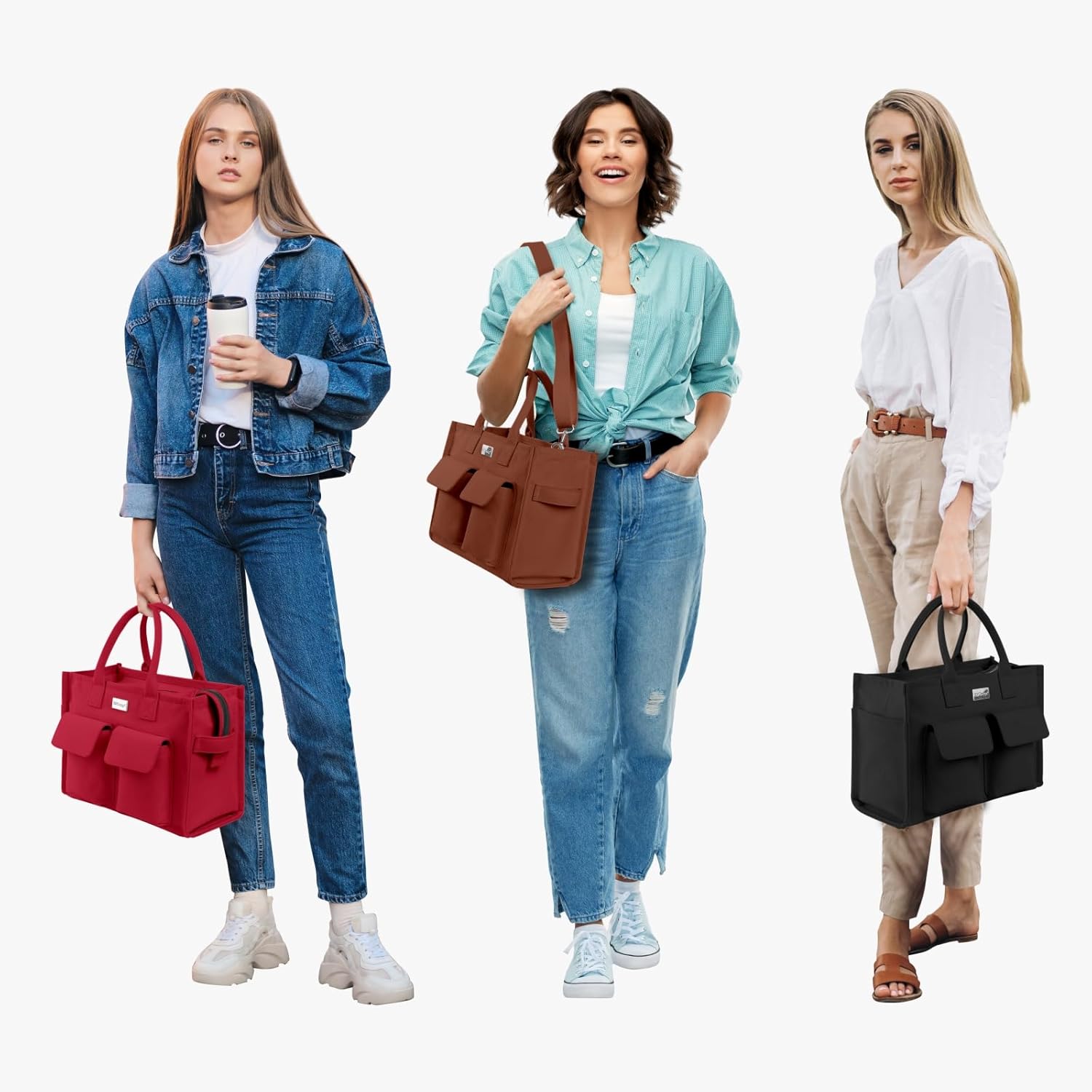 Heavy Duty Canvas Tote Bag for Women Handbag with Pockets