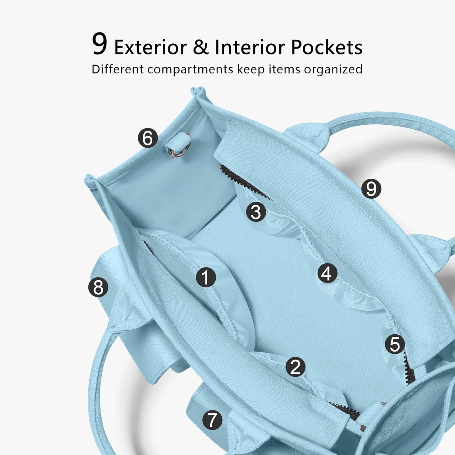 Heavy Duty Canvas Tote Bag for Women Handbag with Pockets