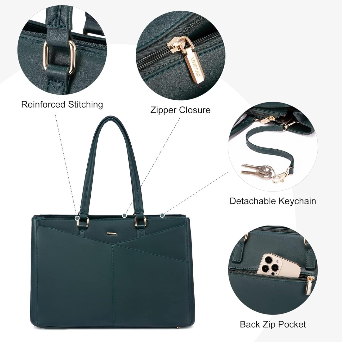 Laptop Tote Bag Waterproof Leather Computer Bags Business