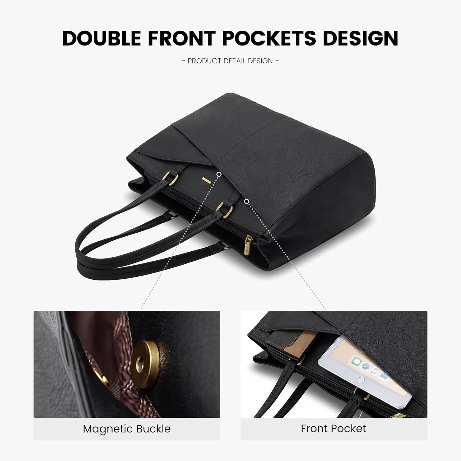 Laptop Tote Bag Waterproof Leather Computer Bags Business