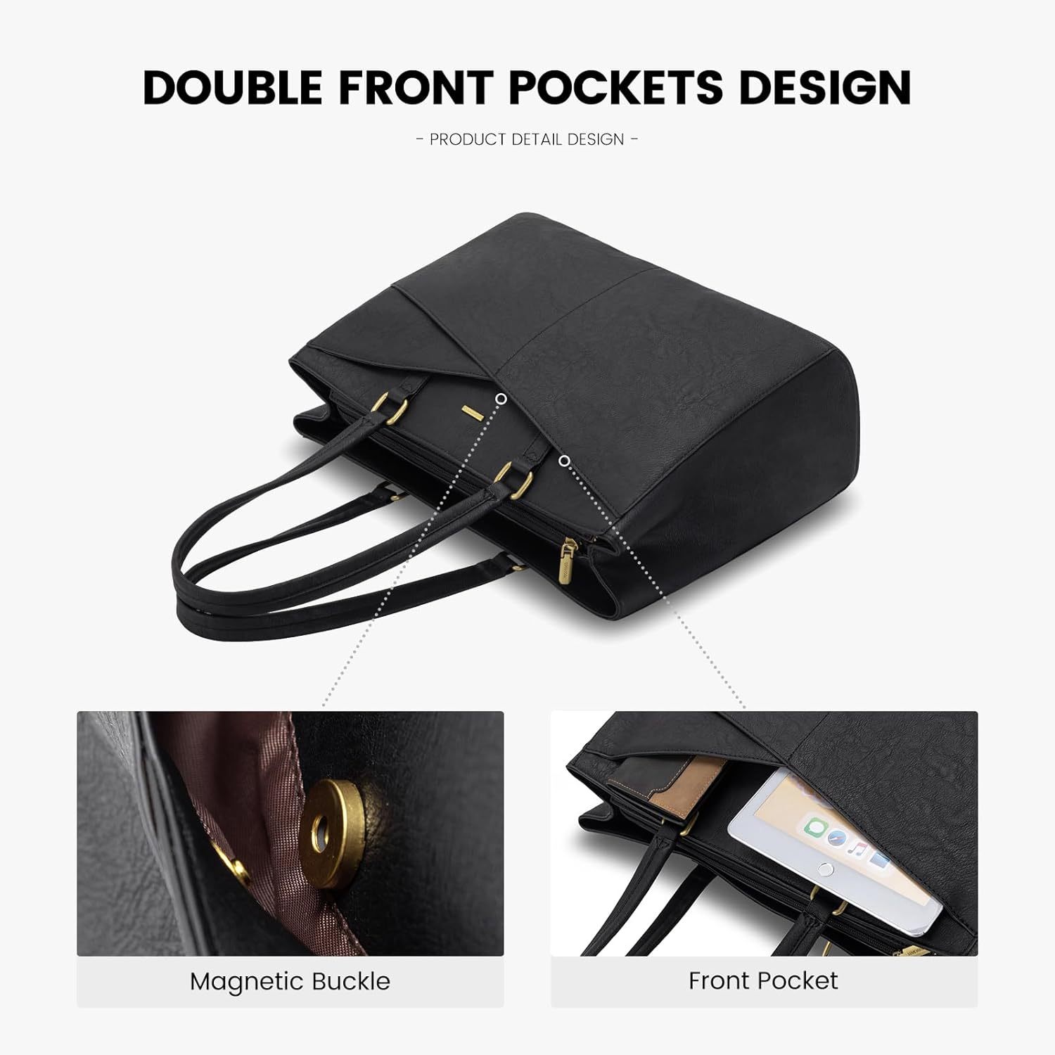 Laptop Tote Bag Waterproof Leather Computer Bags Business