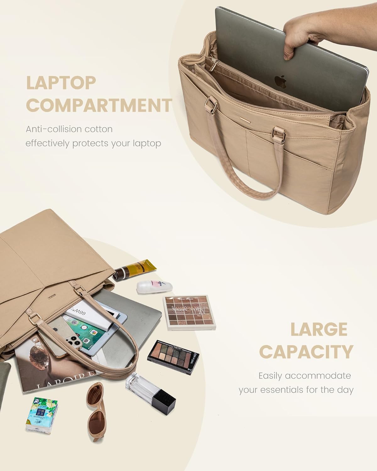 Laptop Tote Bag Waterproof Leather Computer Bags Business