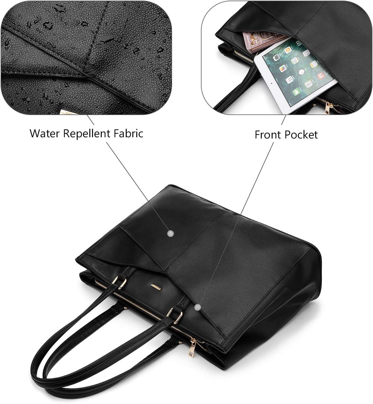 Laptop Tote Bag Waterproof Leather Computer Bags Business