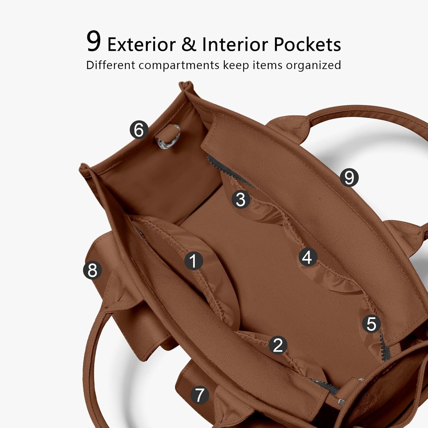 Heavy Duty Canvas Tote Bag for Women Handbag with Pockets