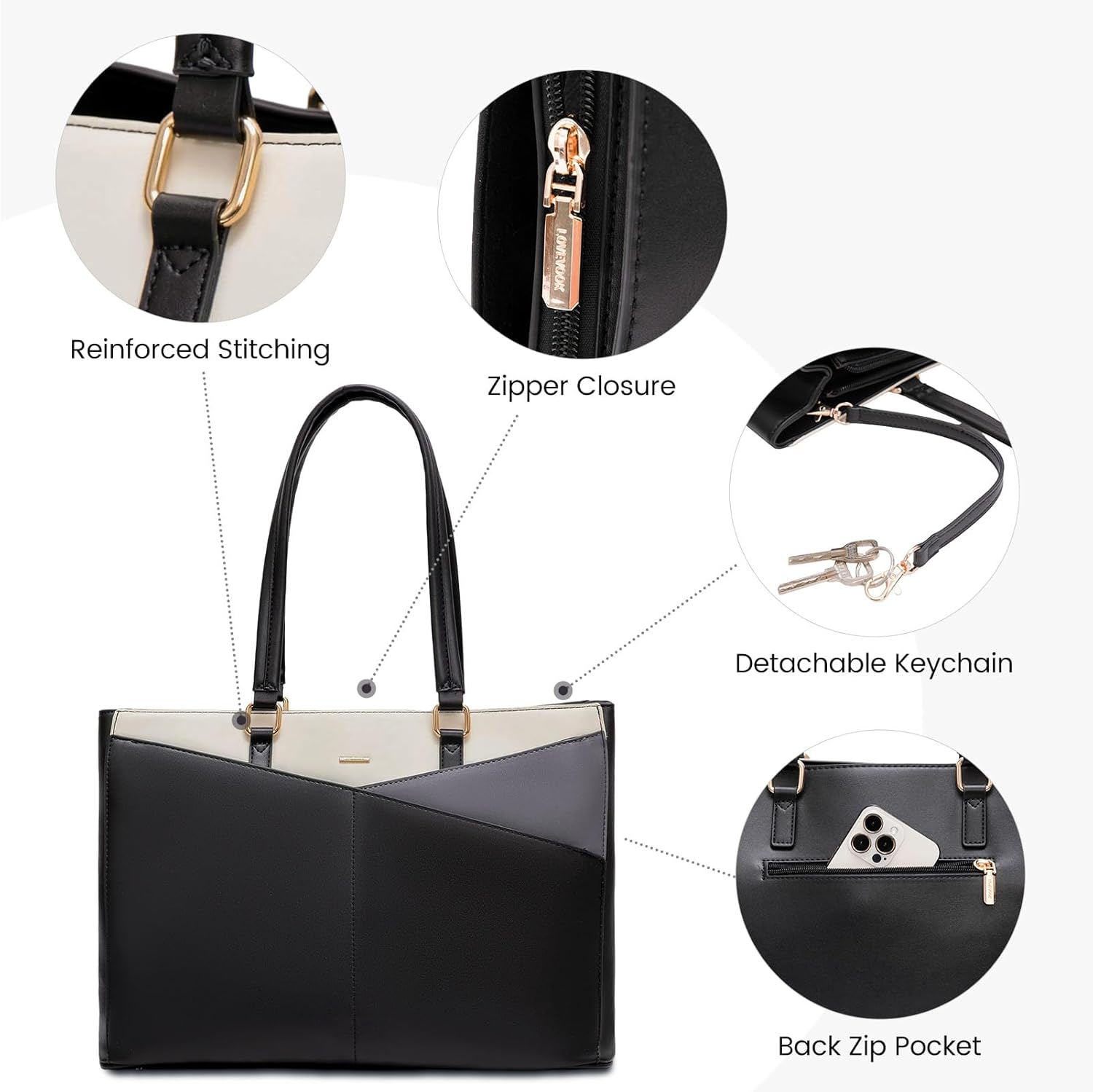 Laptop Tote Bag Waterproof Leather Computer Bags Business