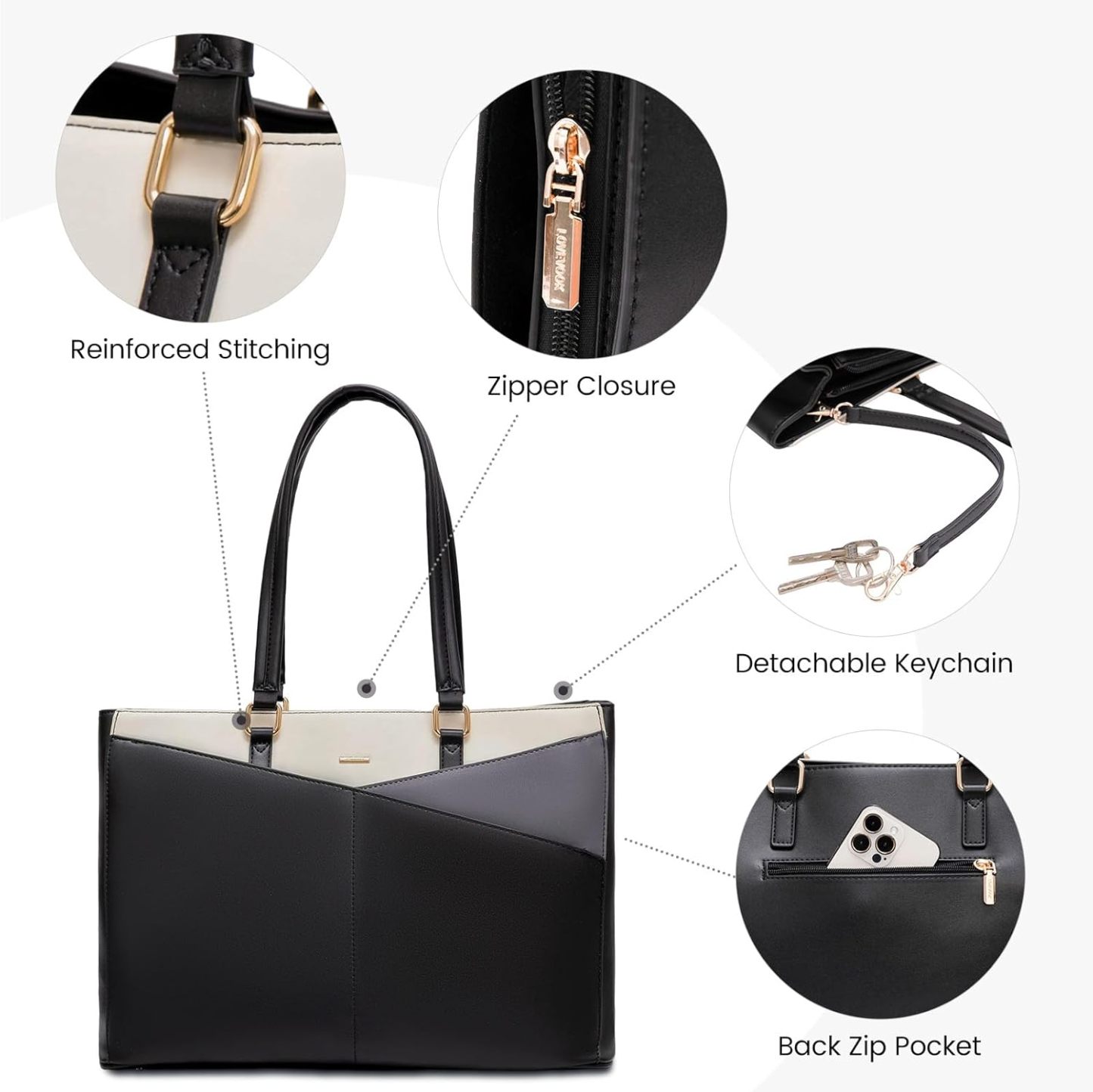 Laptop Tote Bag Waterproof Leather Computer Bags Business
