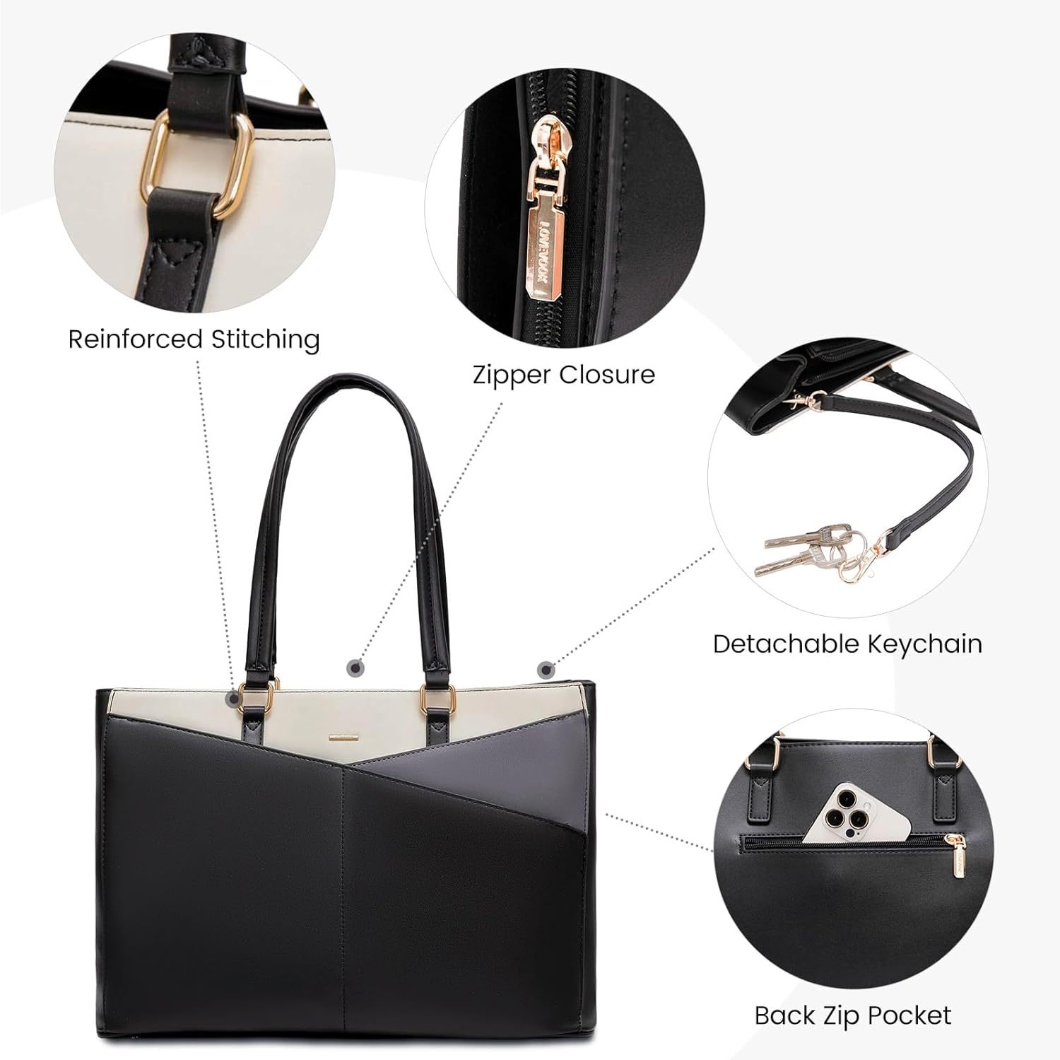 Laptop Tote Bag Waterproof Leather Computer Bags Business