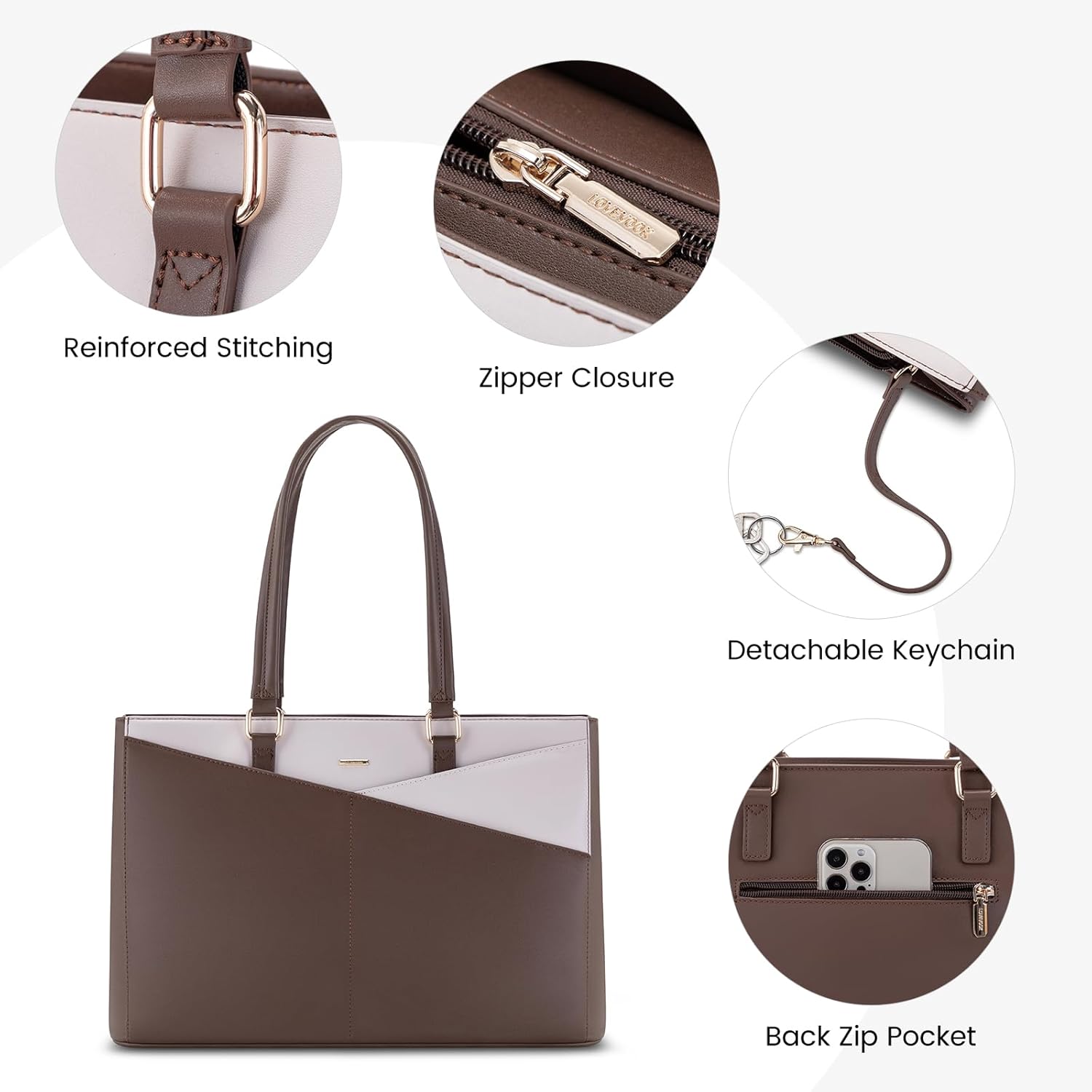 Laptop Tote Bag Waterproof Leather Computer Bags Business