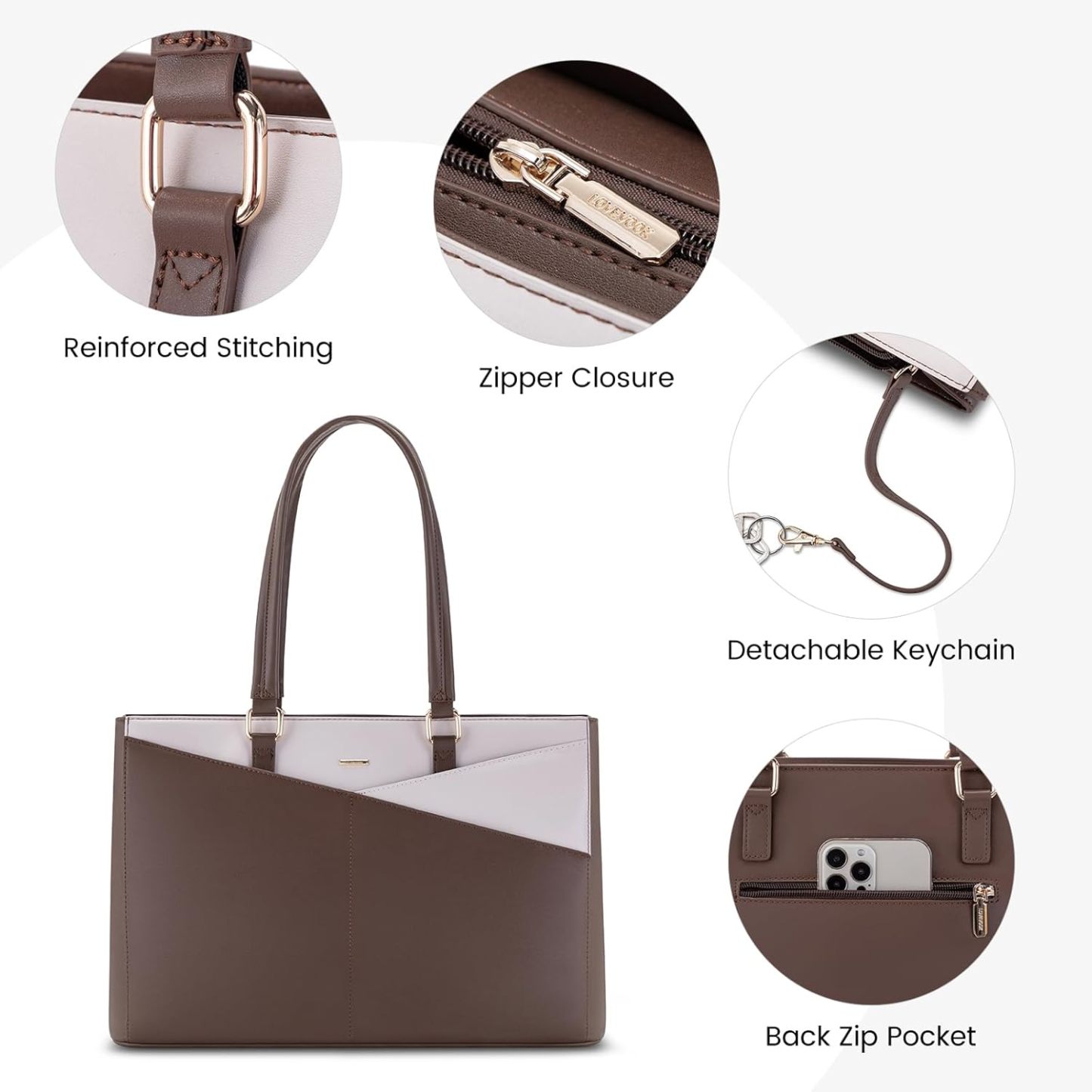 Laptop Tote Bag Waterproof Leather Computer Bags Business