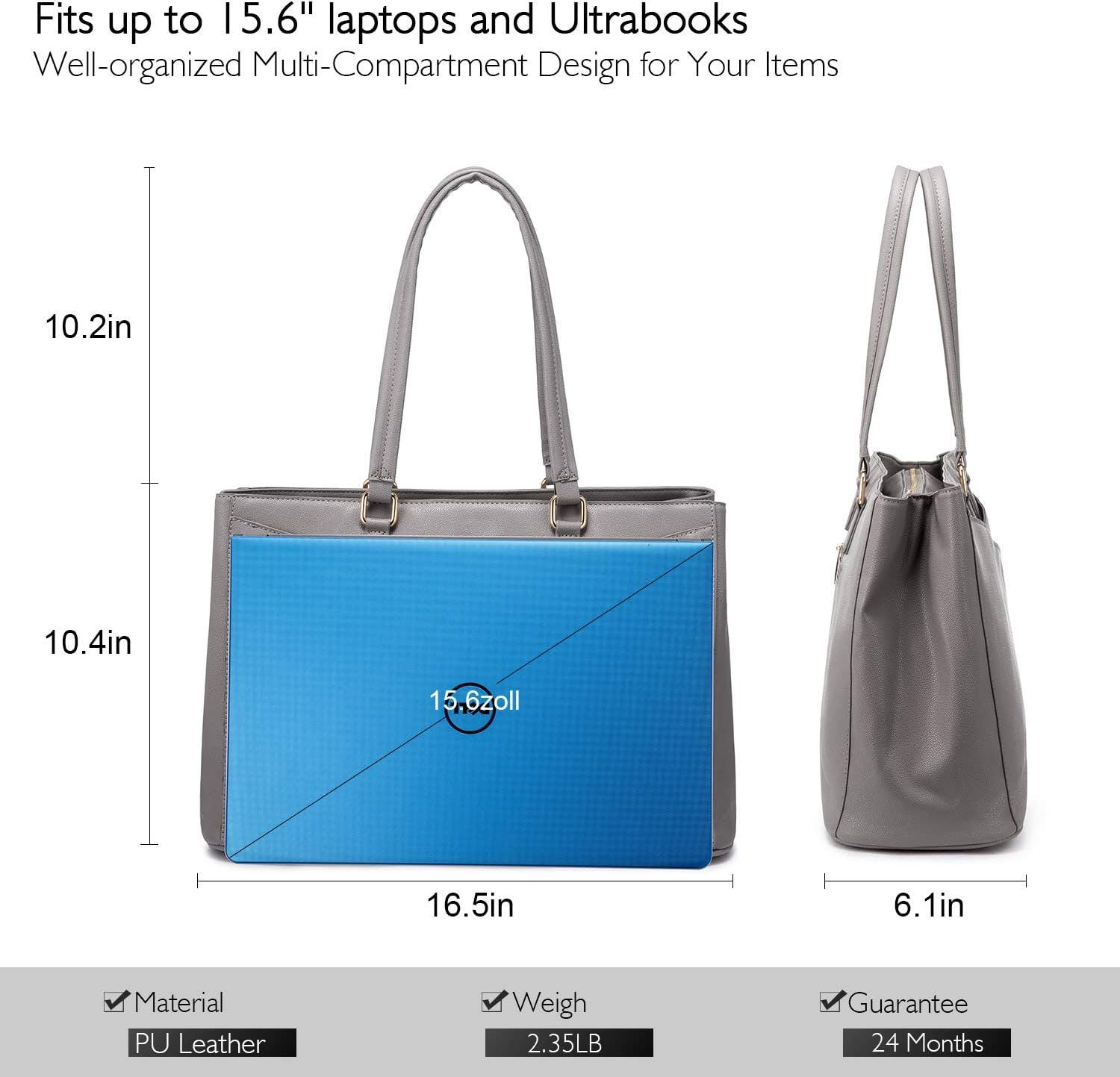 Laptop Tote Bag Waterproof Leather Computer Bags Business