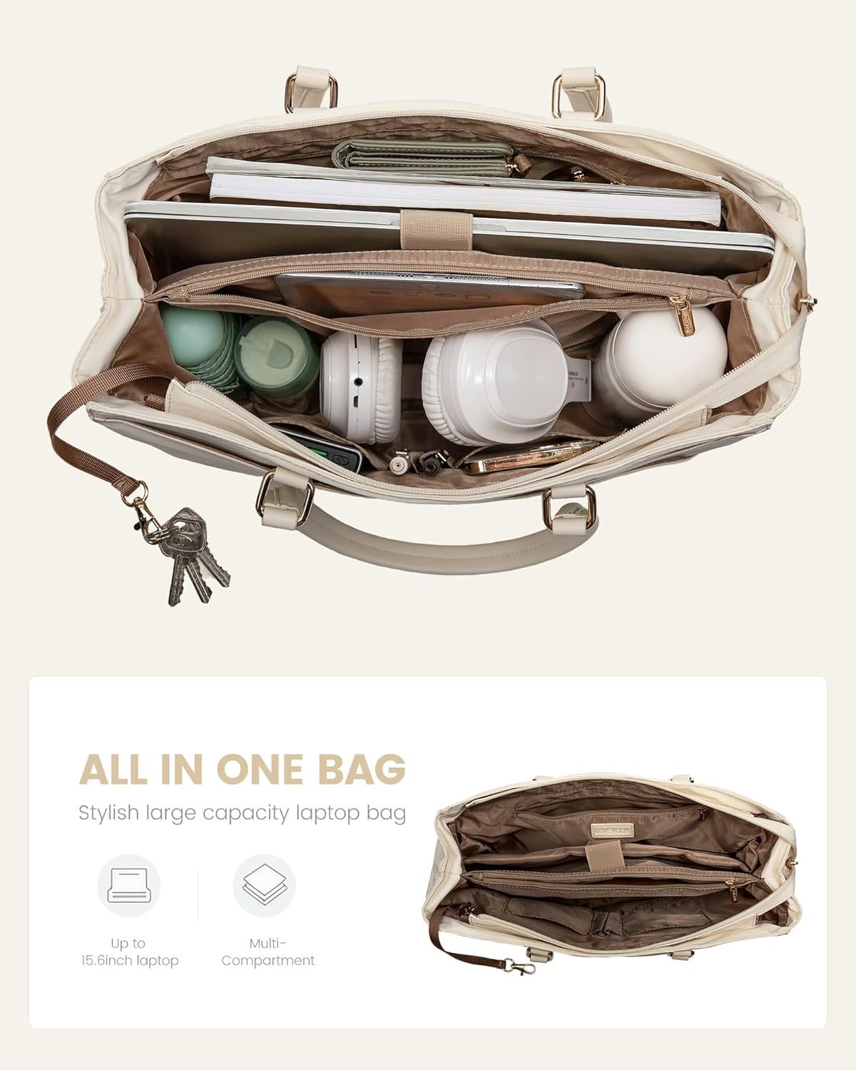 Laptop Tote Bag Waterproof Leather Computer Bags Business