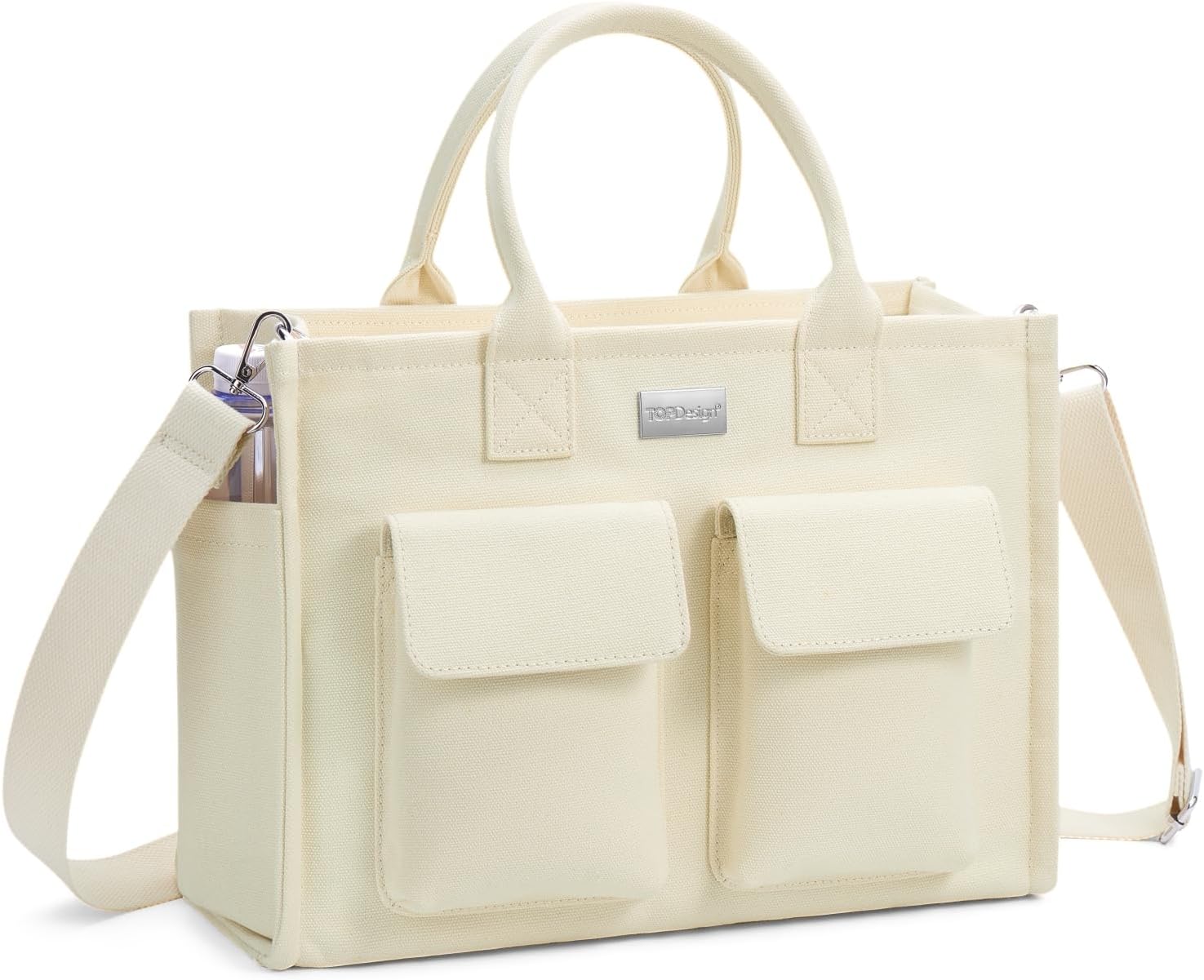 Heavy Duty Canvas Tote Bag for Women Handbag with Pockets