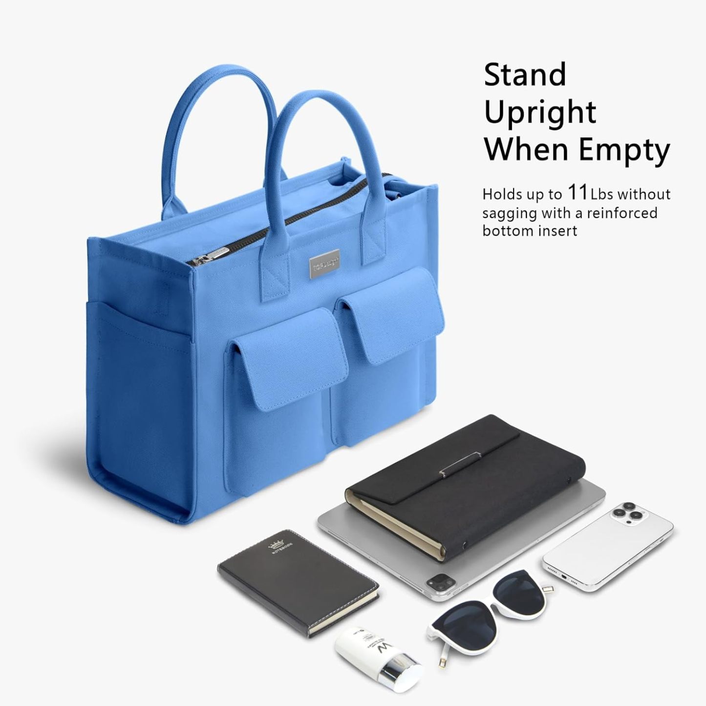 Heavy Duty Canvas Tote Bag for Women Handbag with Pockets