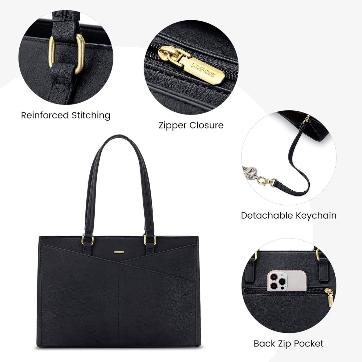 Laptop Tote Bag Waterproof Leather Computer Bags Business