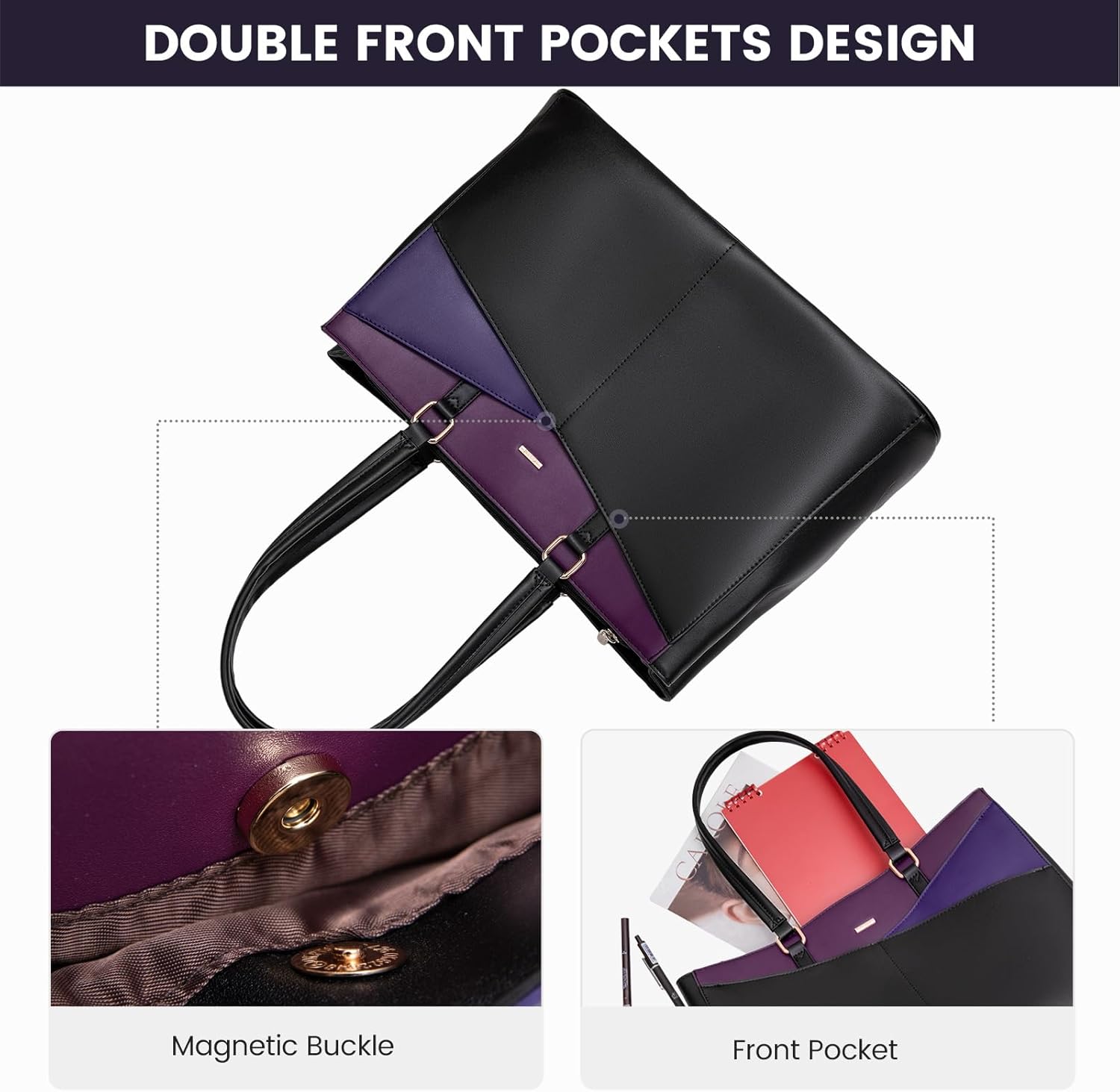 Laptop Tote Bag Waterproof Leather Computer Bags Business