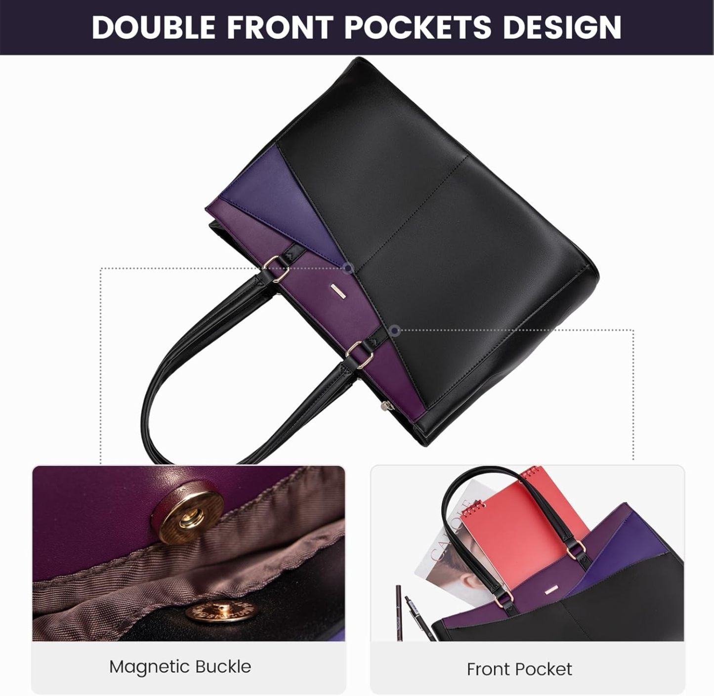 Laptop Tote Bag Waterproof Leather Computer Bags Business