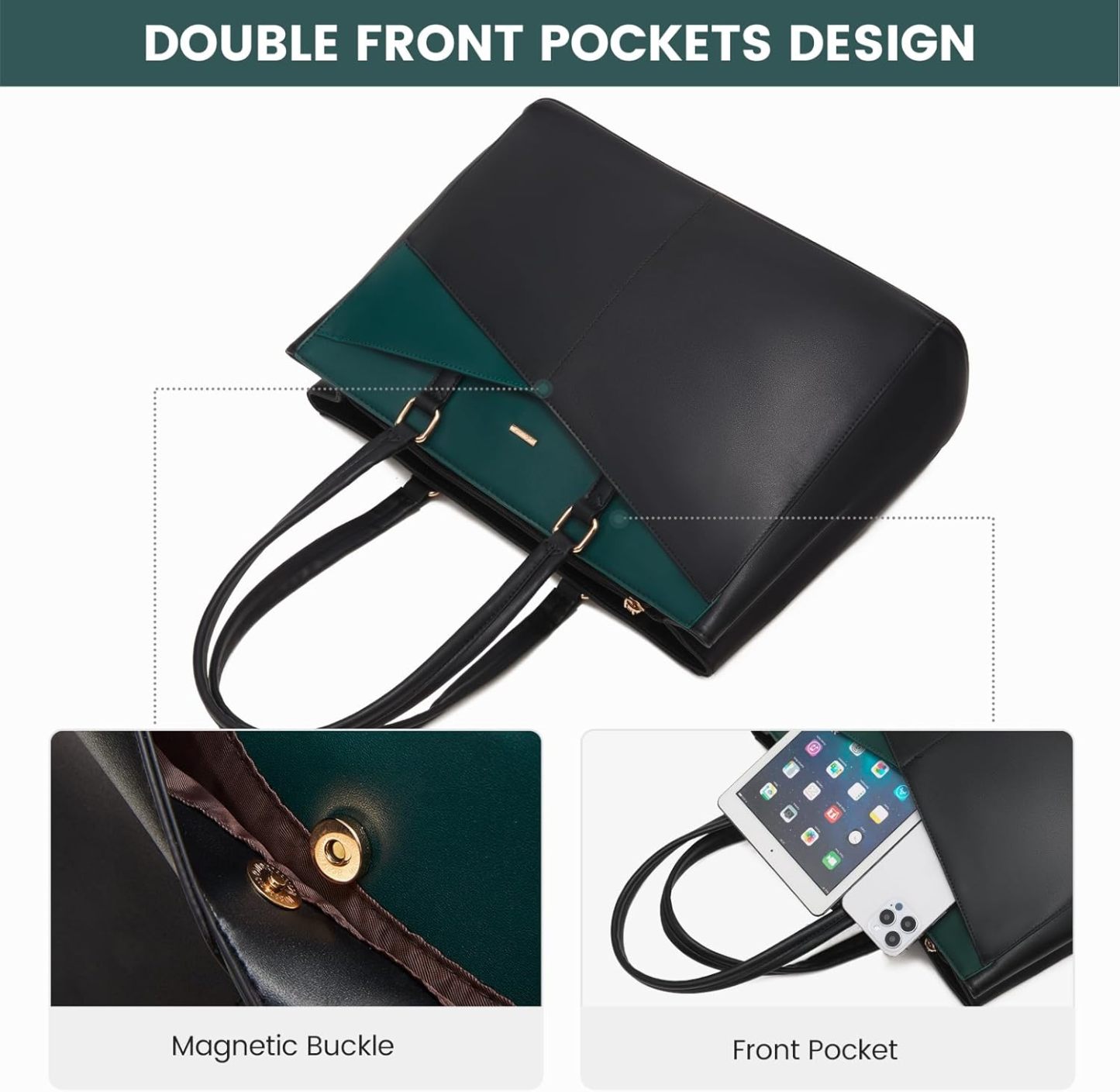 Laptop Tote Bag Waterproof Leather Computer Bags Business
