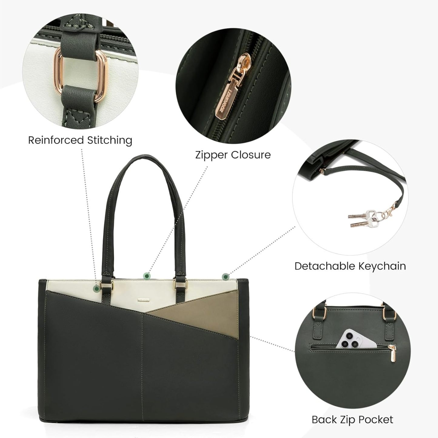 Laptop Tote Bag Waterproof Leather Computer Bags Business