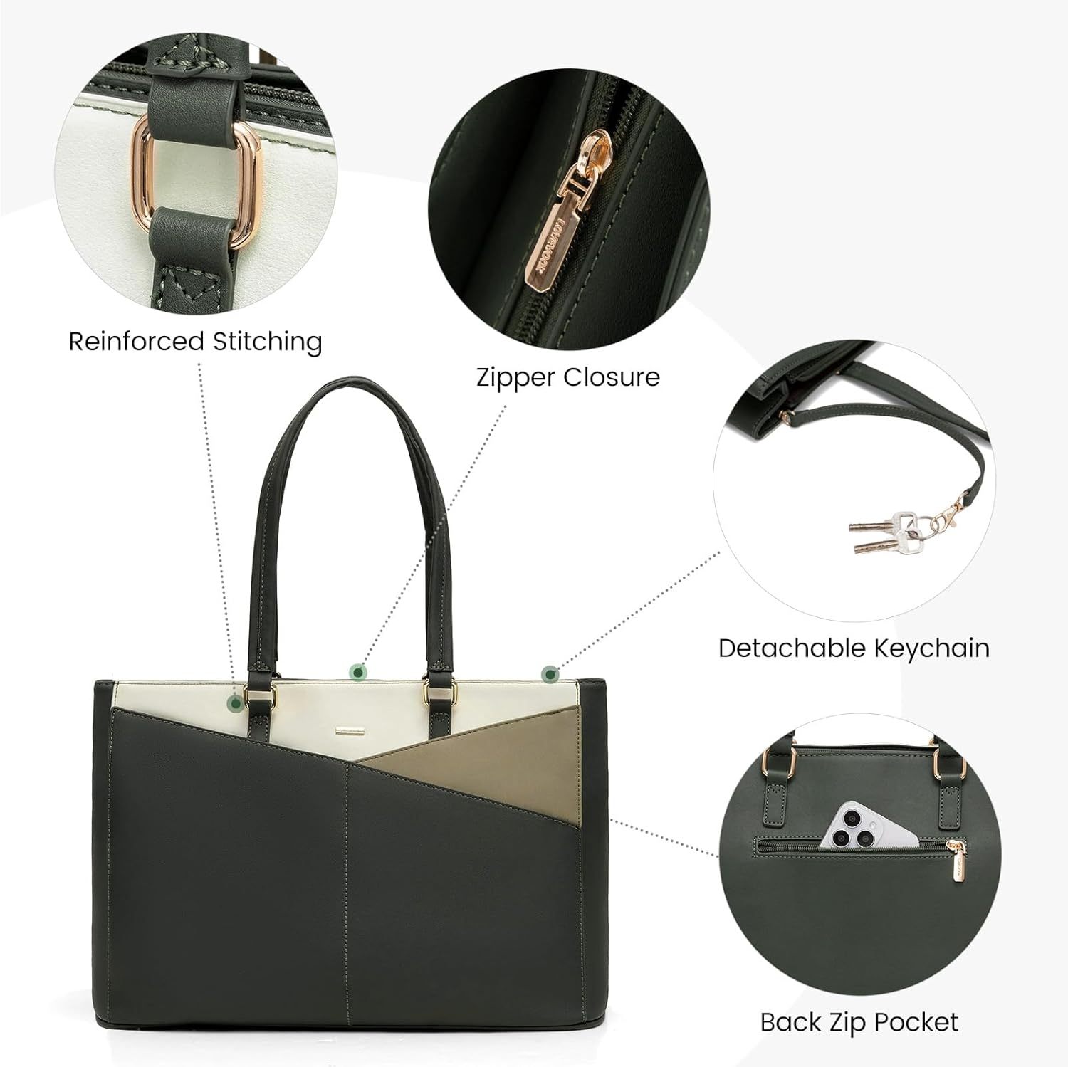 Laptop Tote Bag Waterproof Leather Computer Bags Business