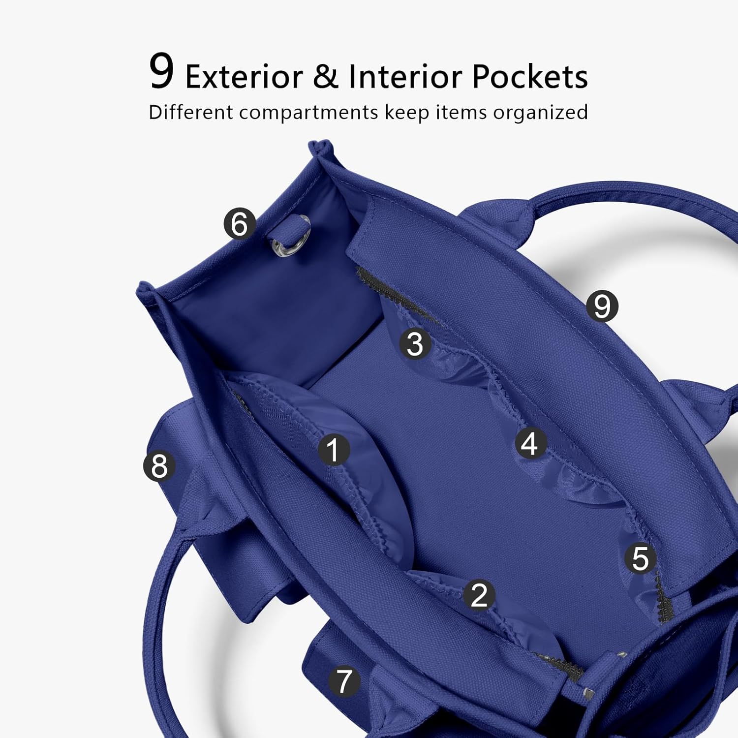 Heavy Duty Canvas Tote Bag for Women Handbag with Pockets