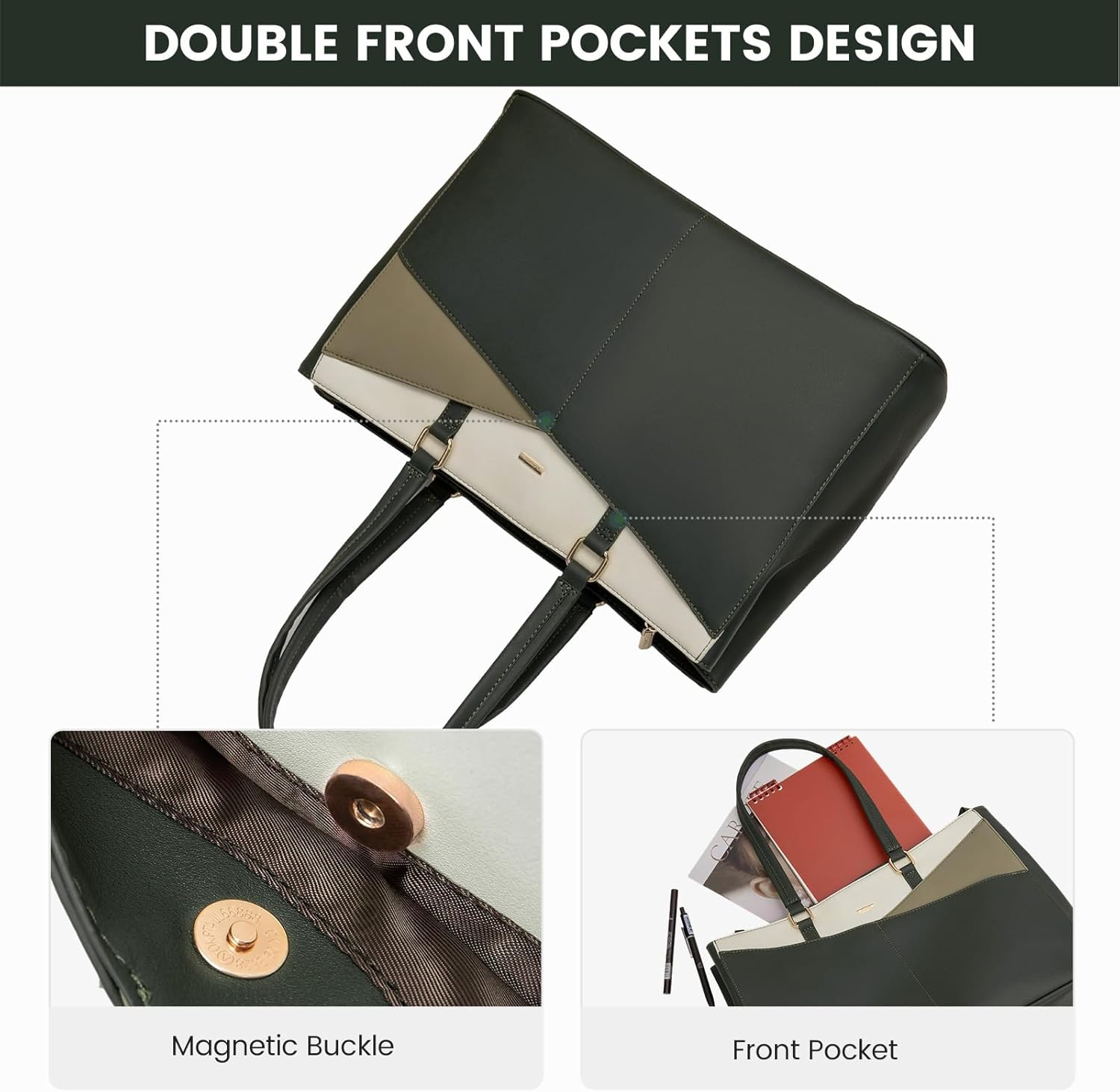 Laptop Tote Bag Waterproof Leather Computer Bags Business