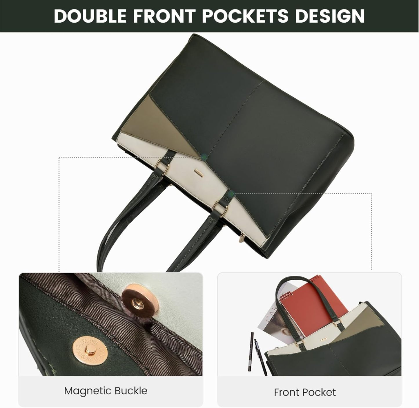 Laptop Tote Bag Waterproof Leather Computer Bags Business