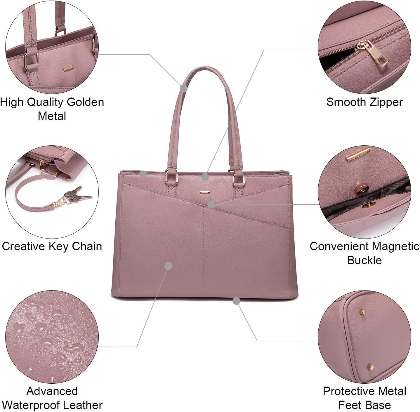 Laptop Tote Bag Waterproof Leather Computer Bags Business