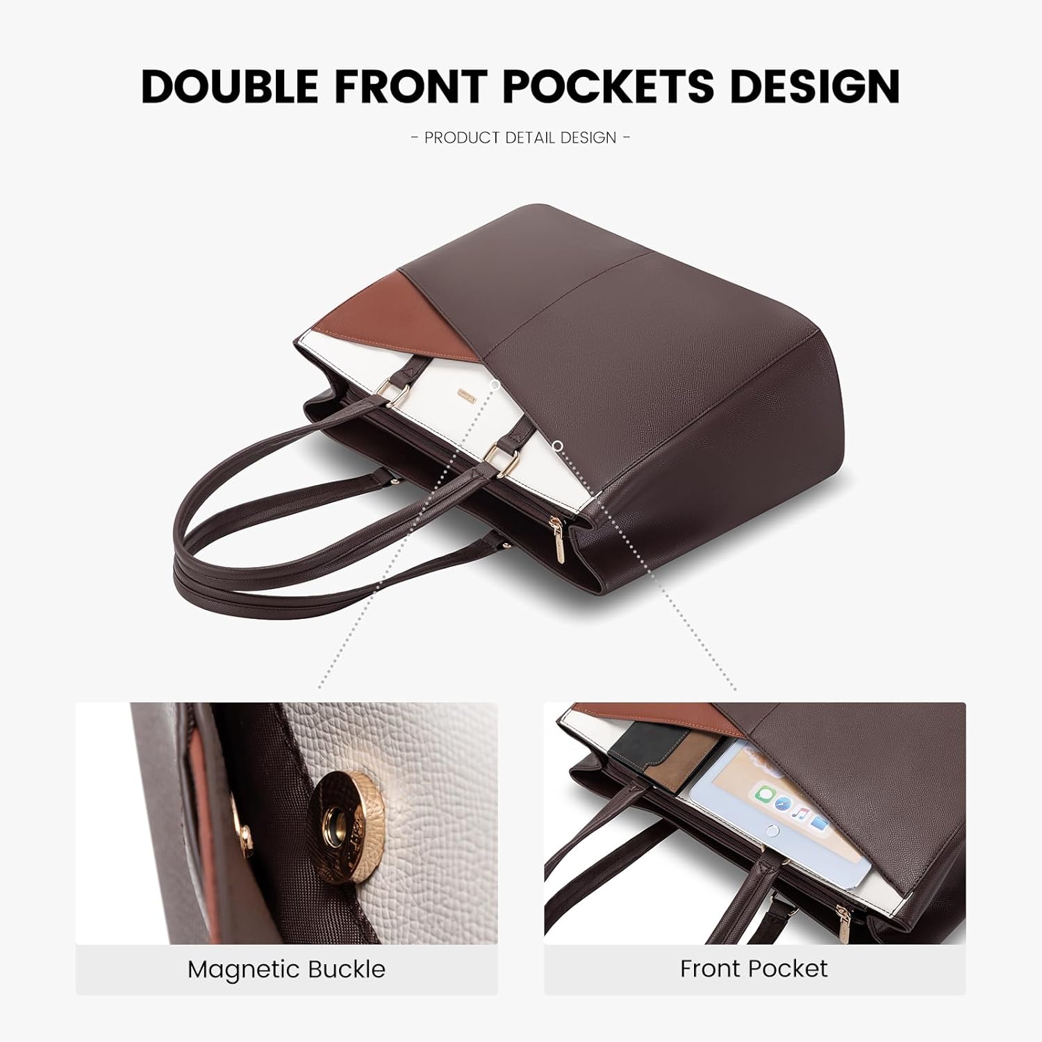 Laptop Tote Bag Waterproof Leather Computer Bags Business