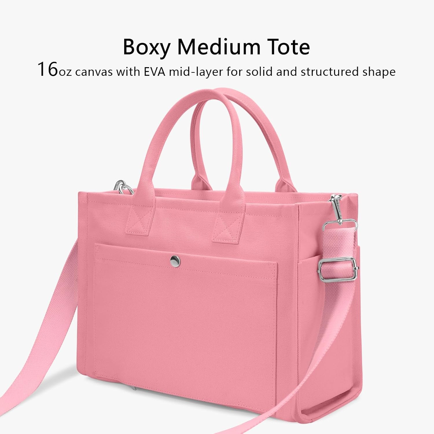 Heavy Duty Canvas Tote Bag for Women Handbag with Pockets