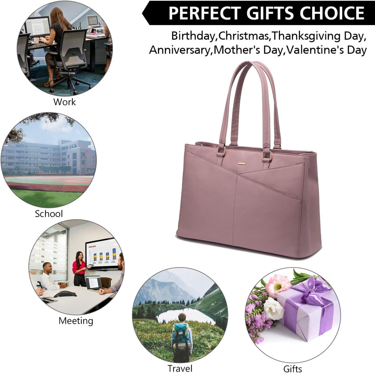 Laptop Tote Bag Waterproof Leather Computer Bags Business