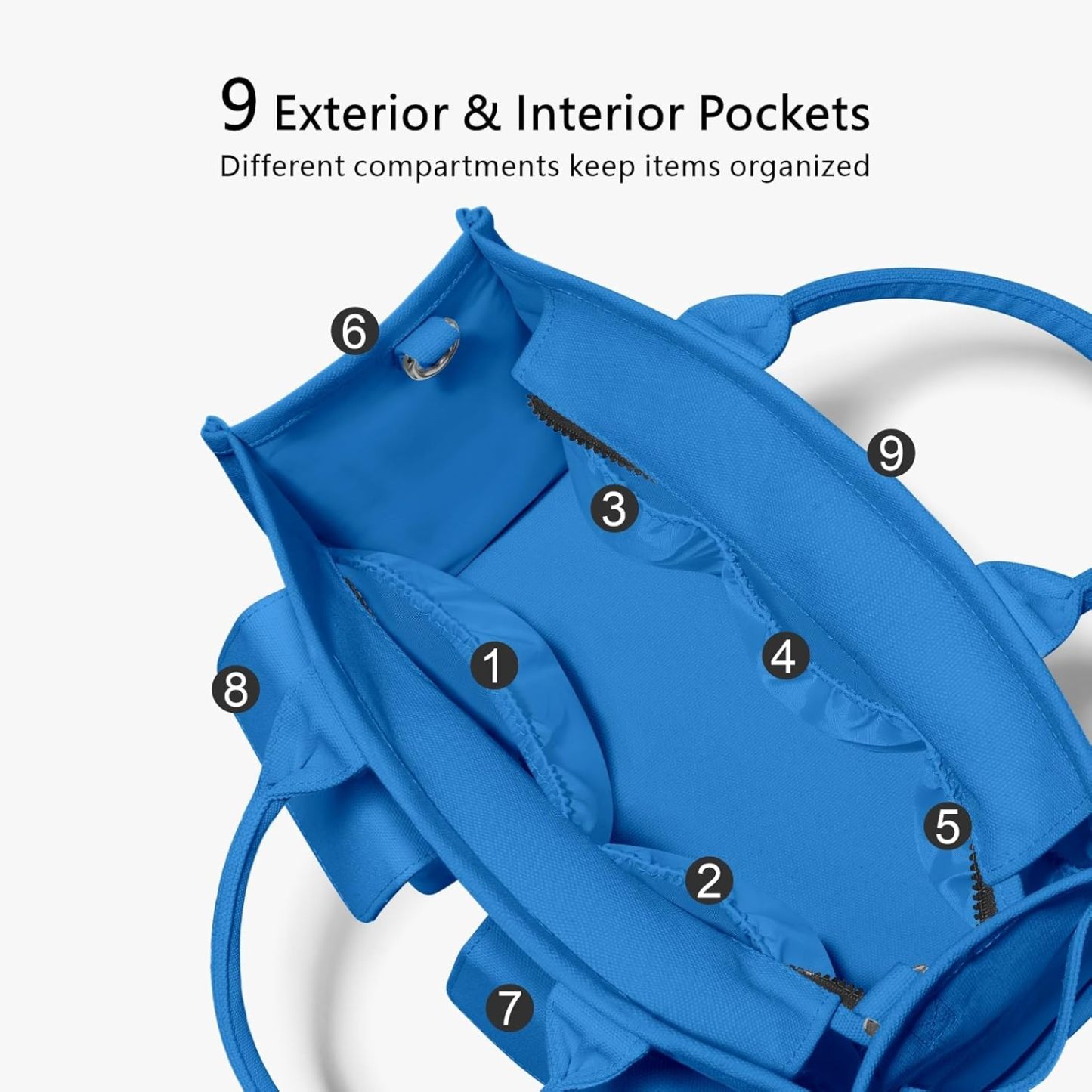 Heavy Duty Canvas Tote Bag for Women Handbag with Pockets