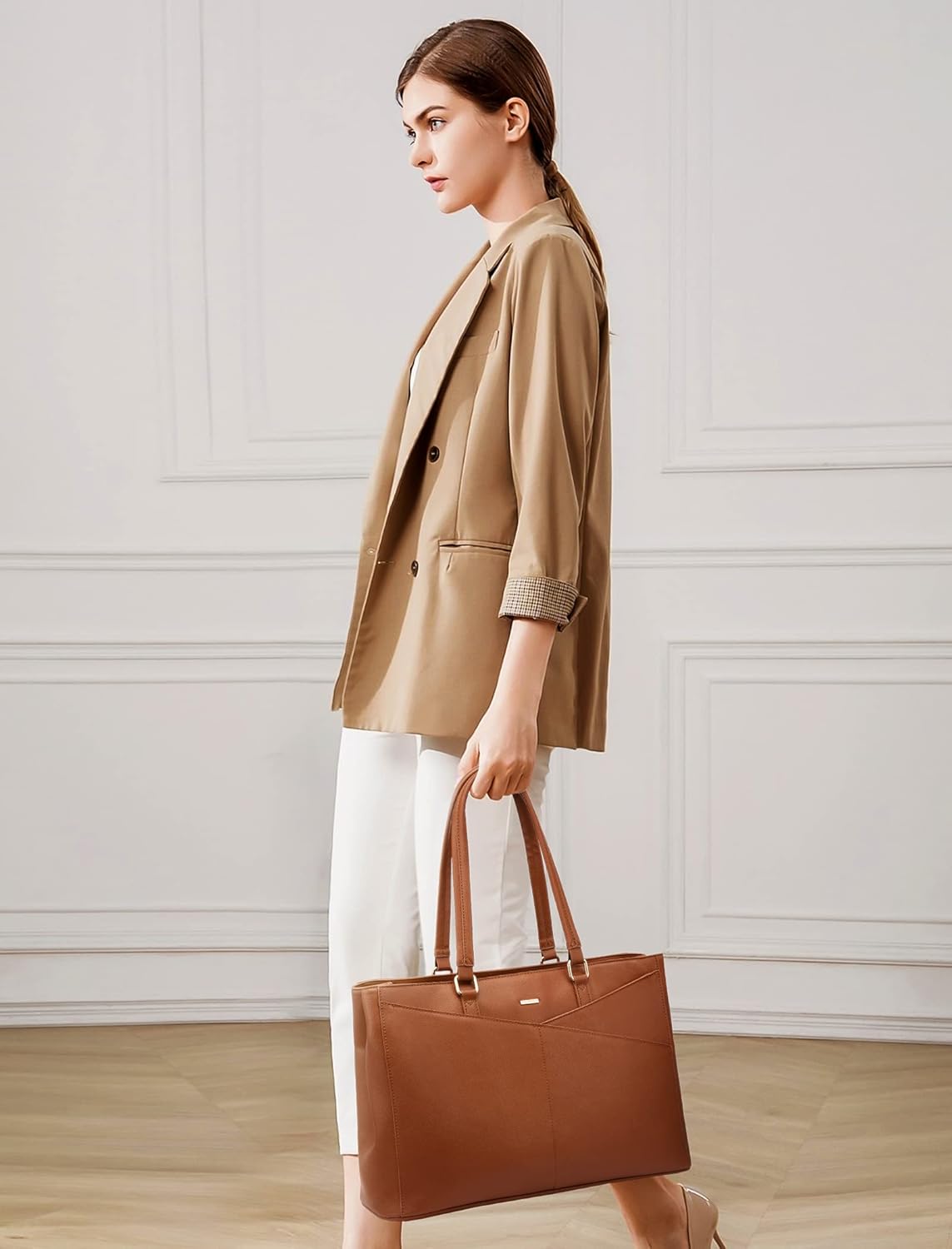 Laptop Tote Bag Waterproof Leather Computer Bags Business