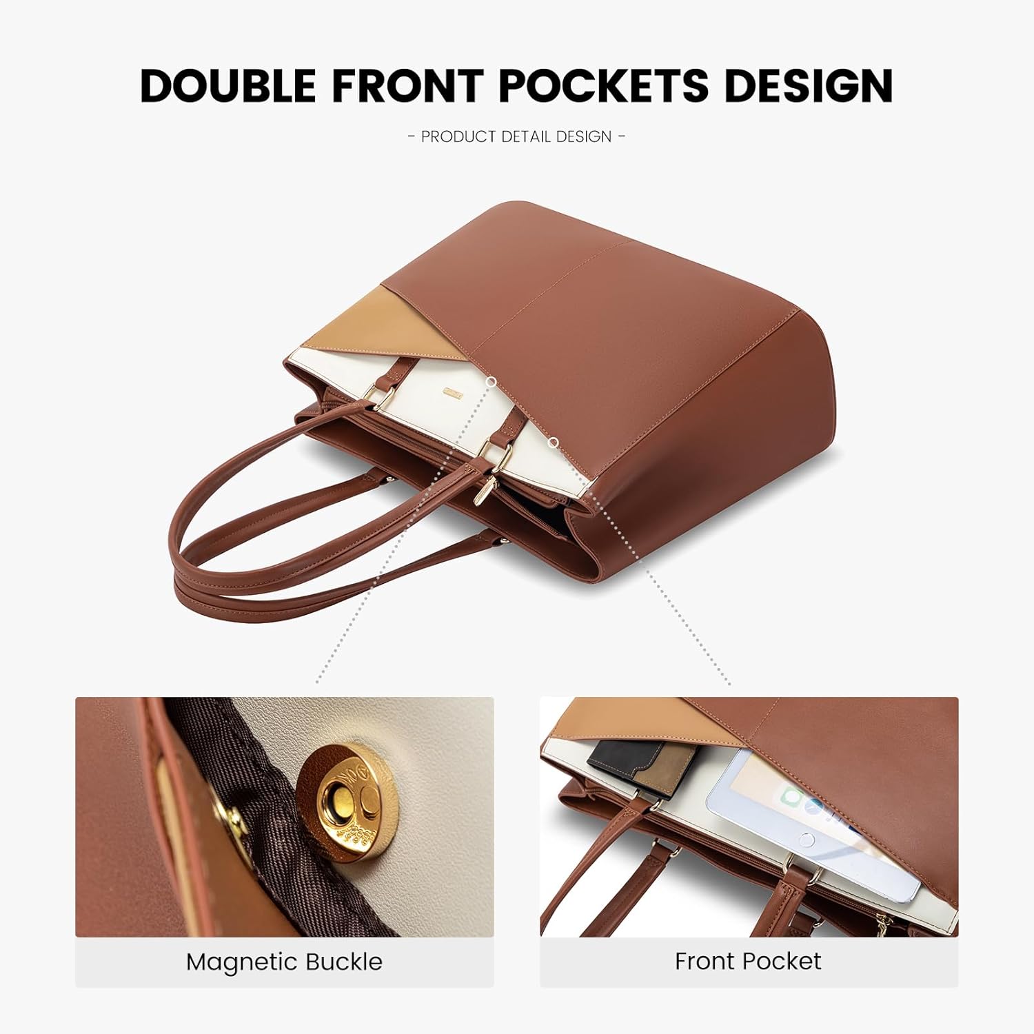 Laptop Tote Bag Waterproof Leather Computer Bags Business