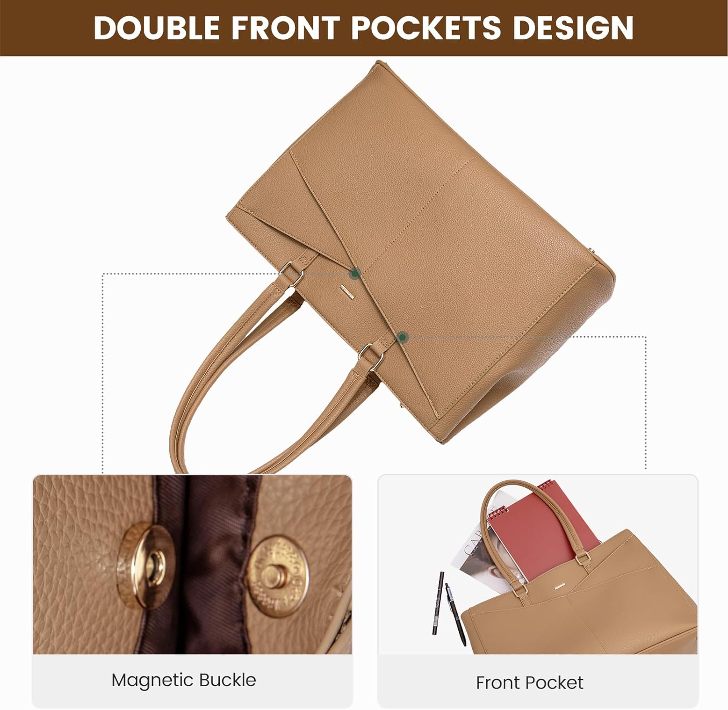 Laptop Tote Bag Waterproof Leather Computer Bags Business