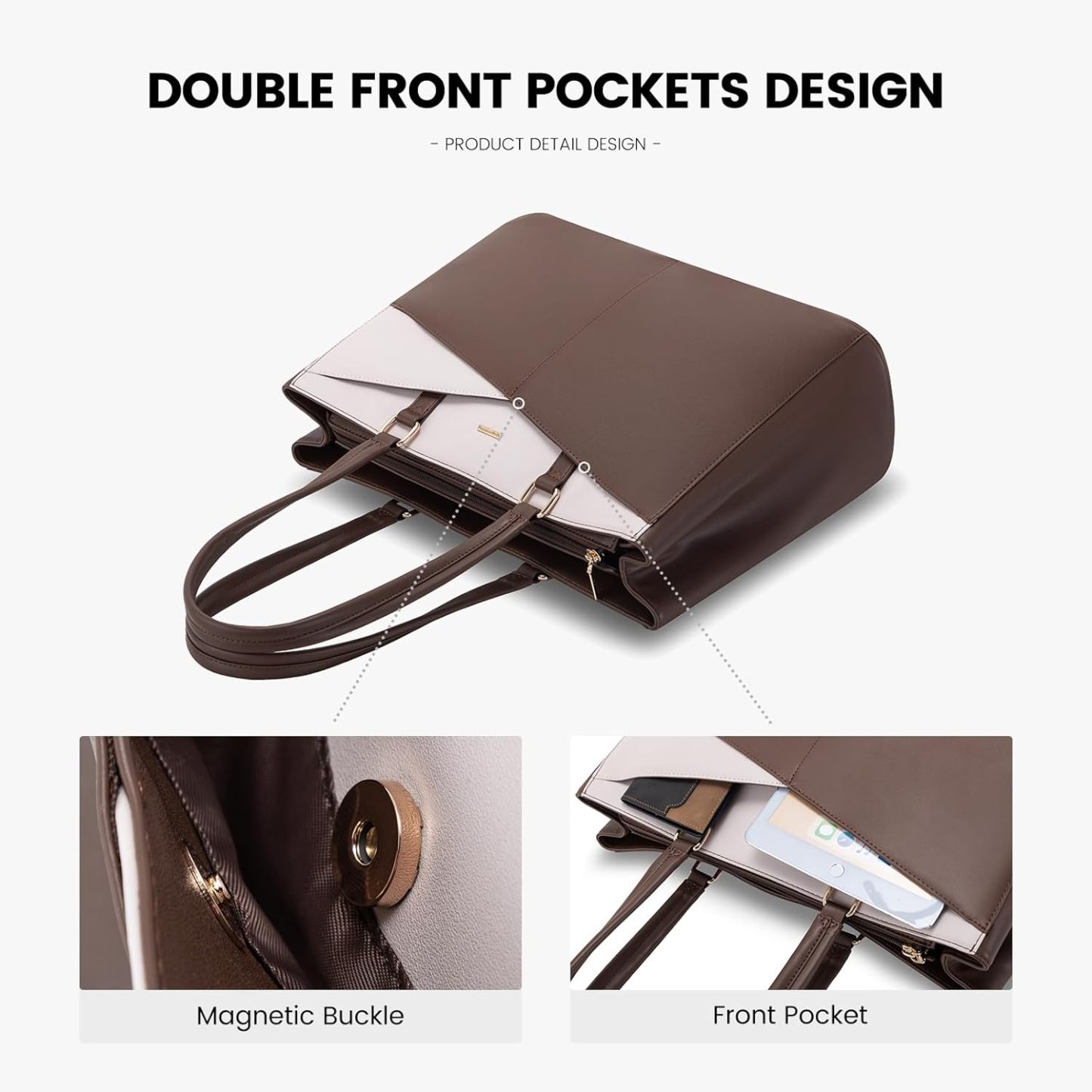 Laptop Tote Bag Waterproof Leather Computer Bags Business