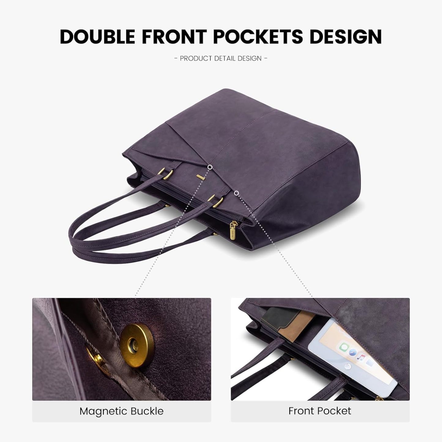 Laptop Tote Bag Waterproof Leather Computer Bags Business