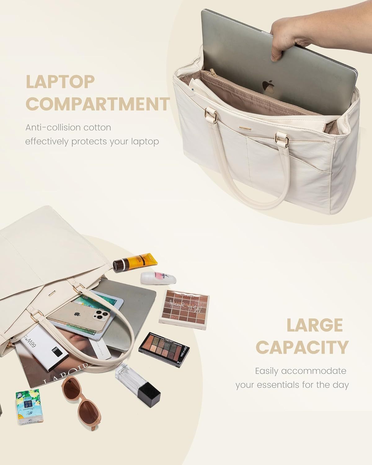 Laptop Tote Bag Waterproof Leather Computer Bags Business