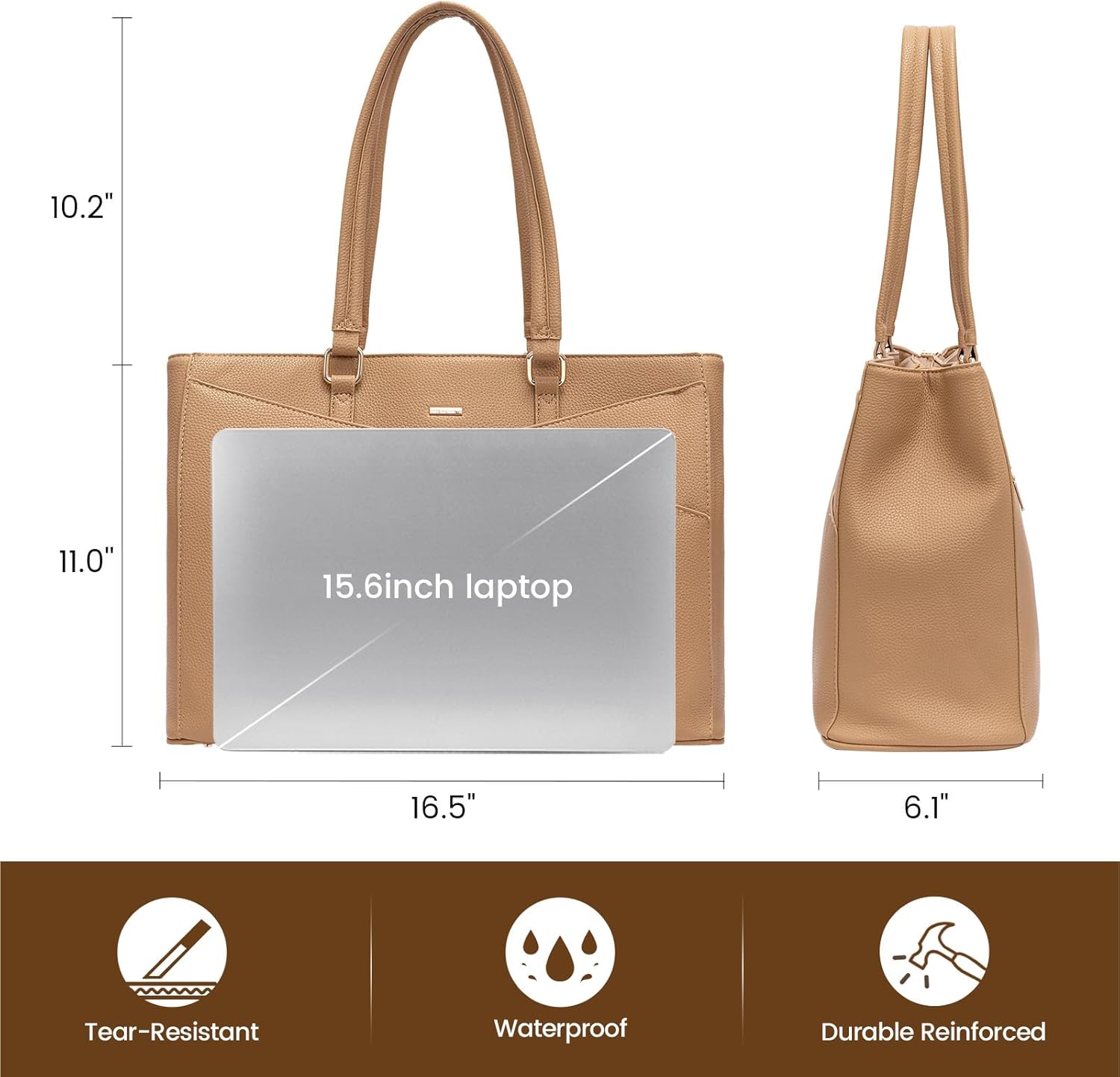 Laptop Tote Bag Waterproof Leather Computer Bags Business