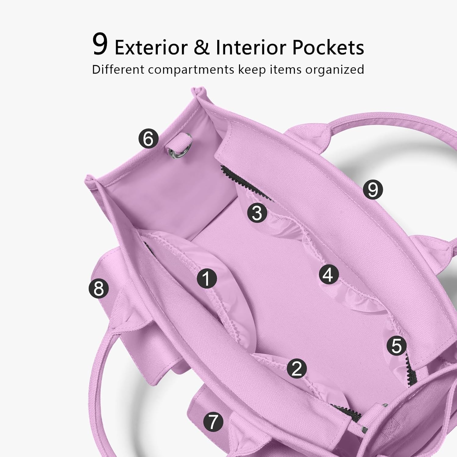 Heavy Duty Canvas Tote Bag for Women Handbag with Pockets