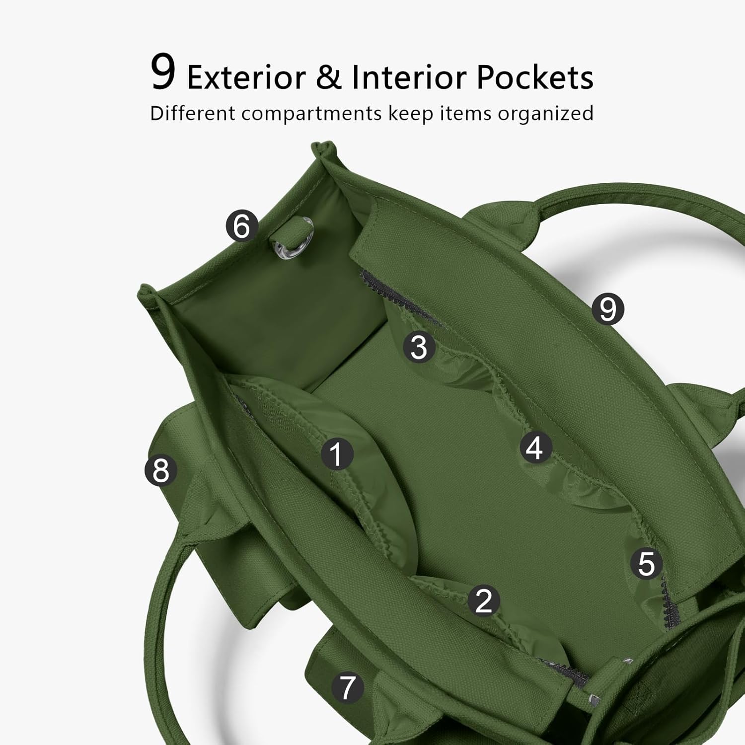 Heavy Duty Canvas Tote Bag for Women Handbag with Pockets