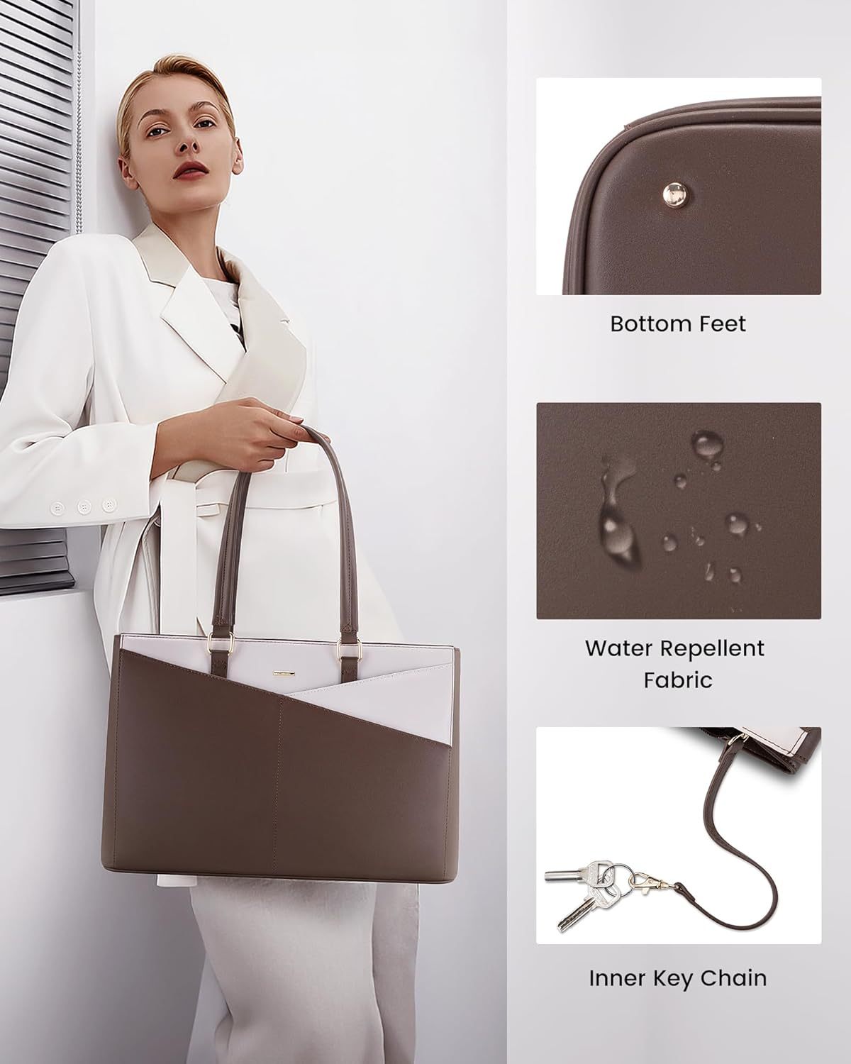 Laptop Tote Bag Waterproof Leather Computer Bags Business