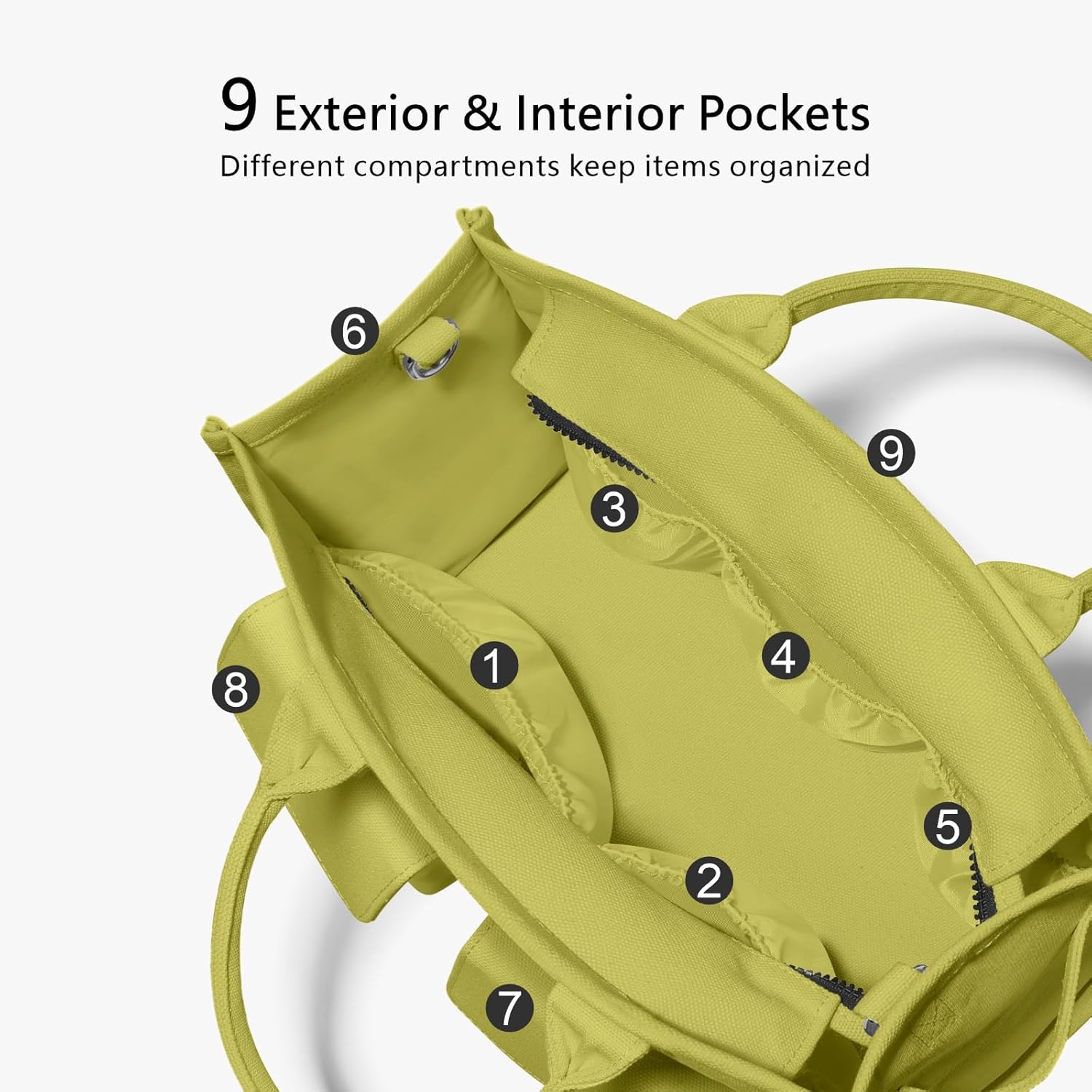 Heavy Duty Canvas Tote Bag for Women Handbag with Pockets
