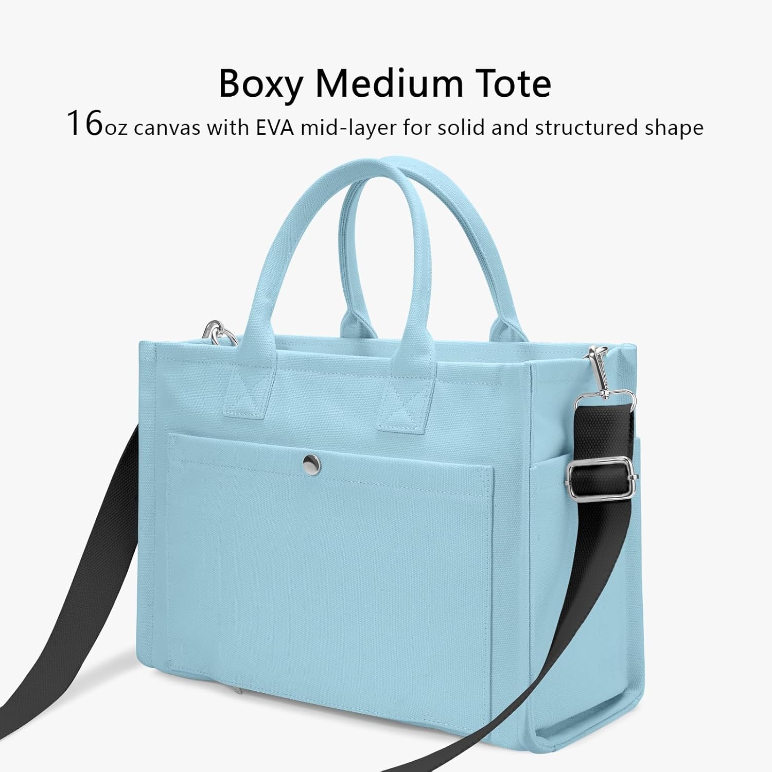 Heavy Duty Canvas Tote Bag for Women Handbag with Pockets