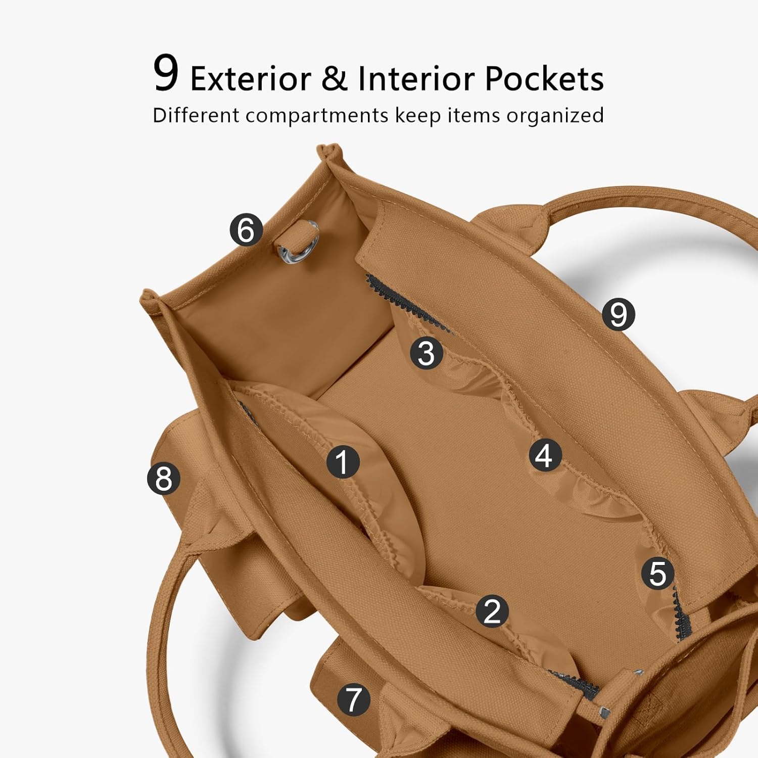 Heavy Duty Canvas Tote Bag for Women Handbag with Pockets