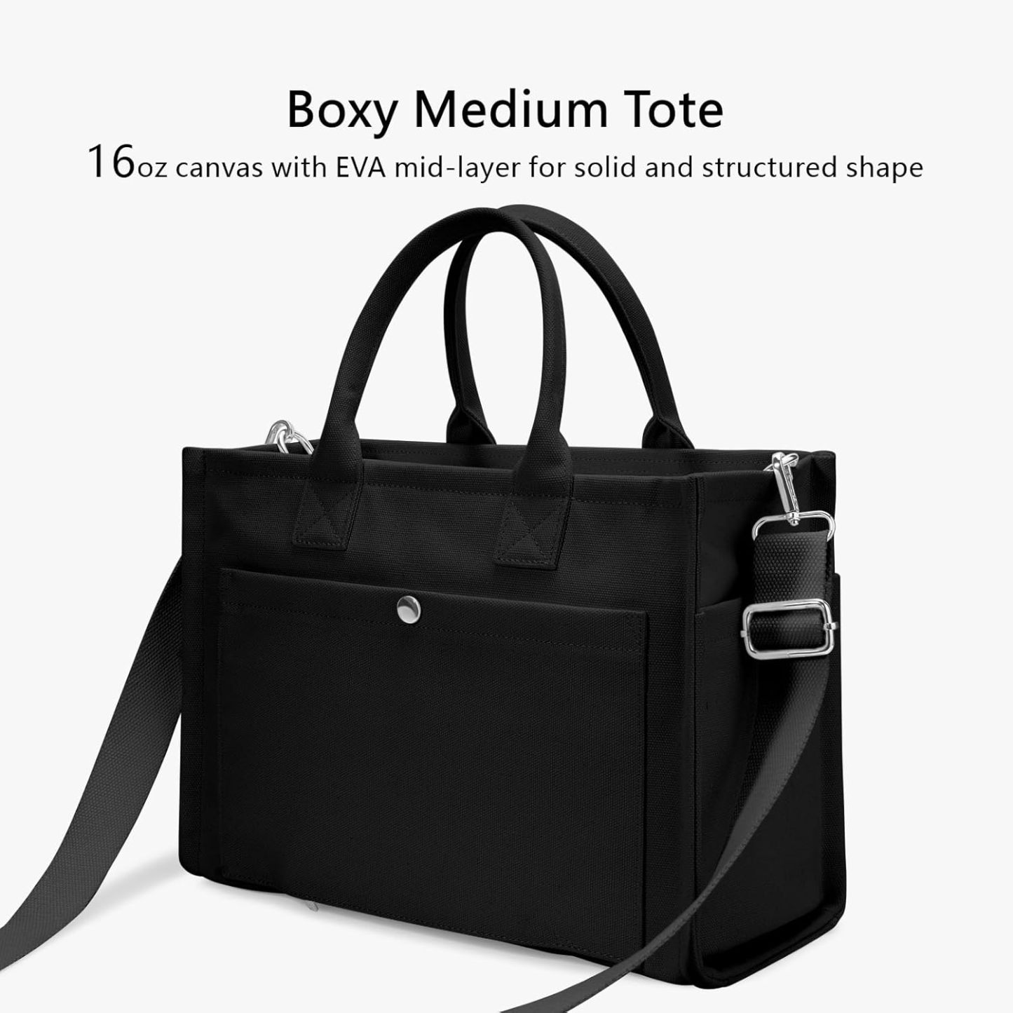 Heavy Duty Canvas Tote Bag for Women Handbag with Pockets