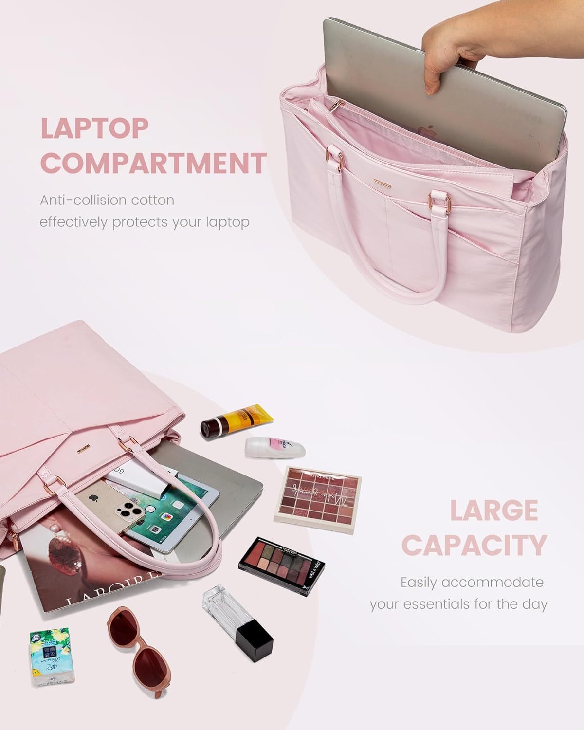 Laptop Tote Bag Waterproof Leather Computer Bags Business