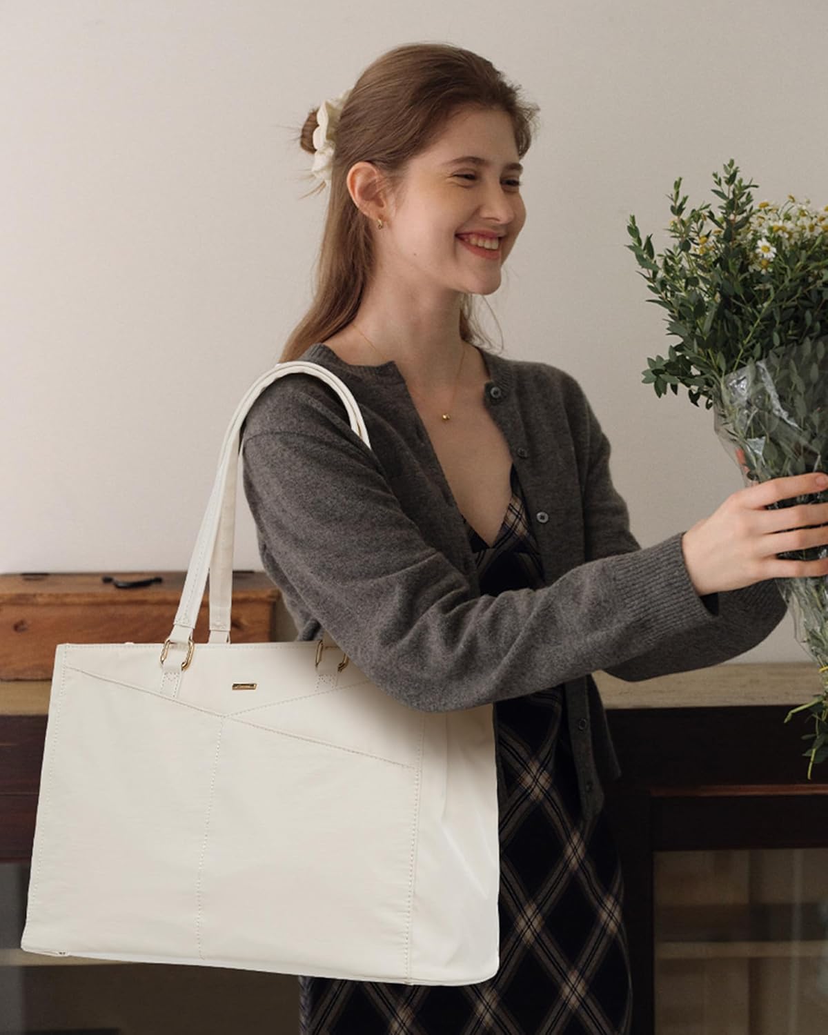 Laptop Tote Bag Waterproof Leather Computer Bags Business