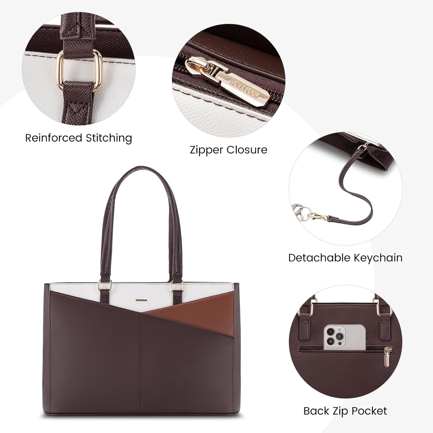 Laptop Tote Bag Waterproof Leather Computer Bags Business